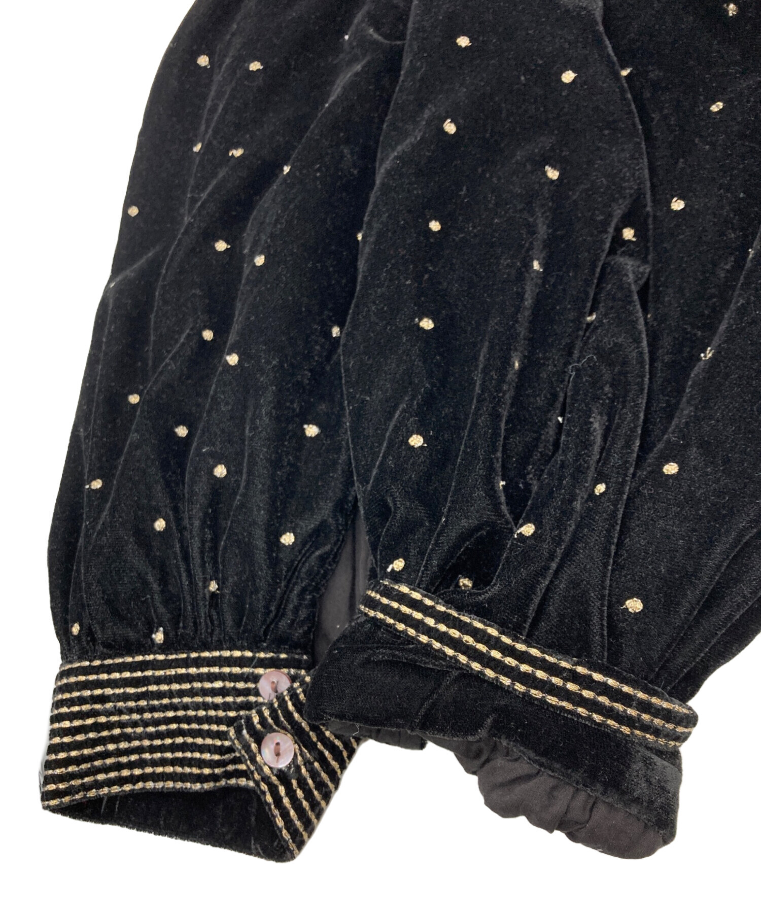 中古・古着通販】Ample (アンプル) ベロアドット刺繍ワンピース 