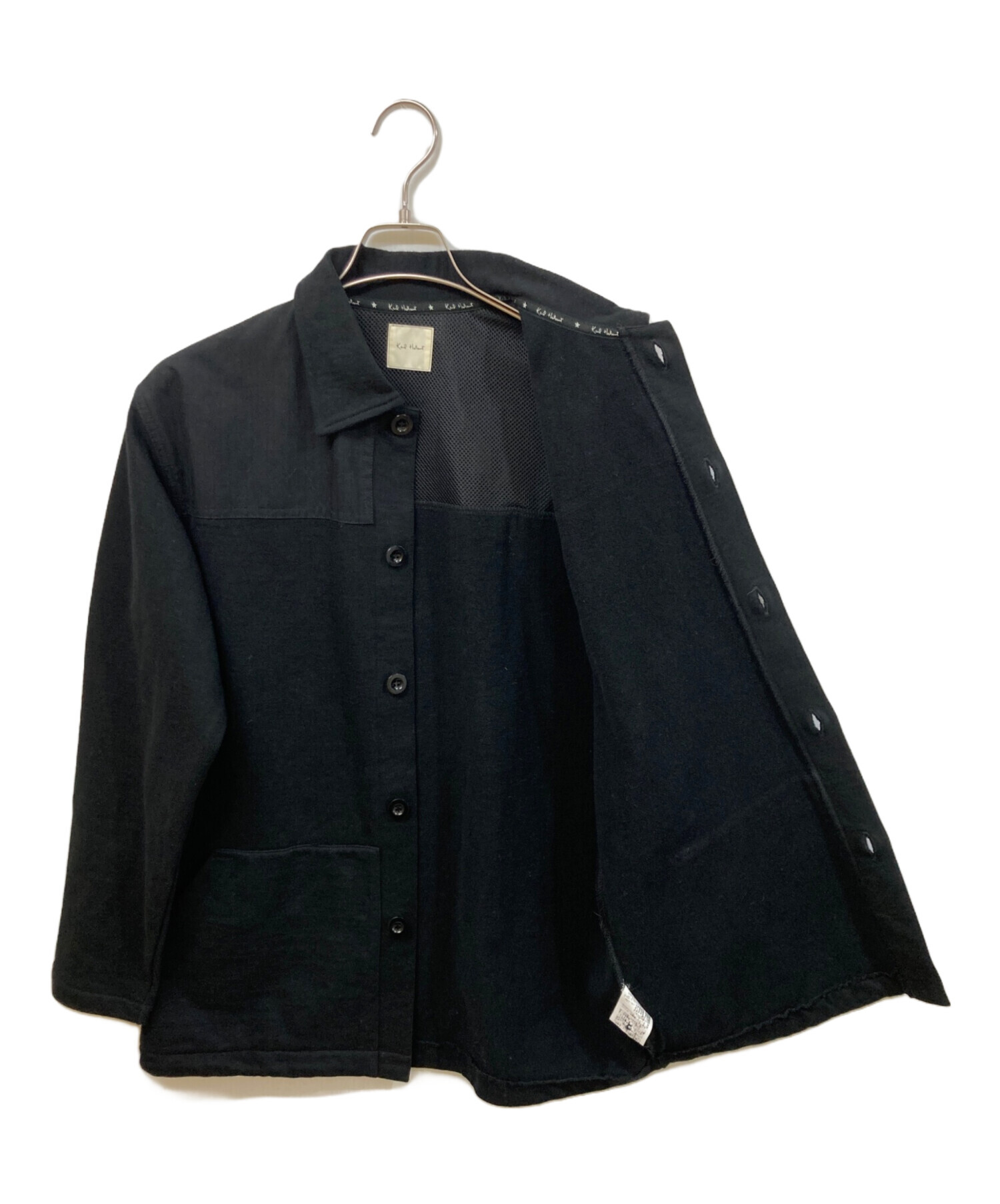 Karl Helmut　刺繍ロゴ　黒　ワークジャケット　Lサイズ　チェック裏地 中古・古着通販】KARL HELMUT (カールヘルム) ジャケット ブラック