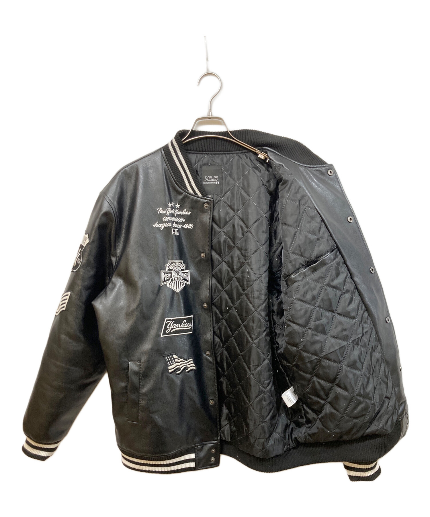 中古・古着通販】MLB (エムエルビー) スタジャン ブラック サイズ:SIZE