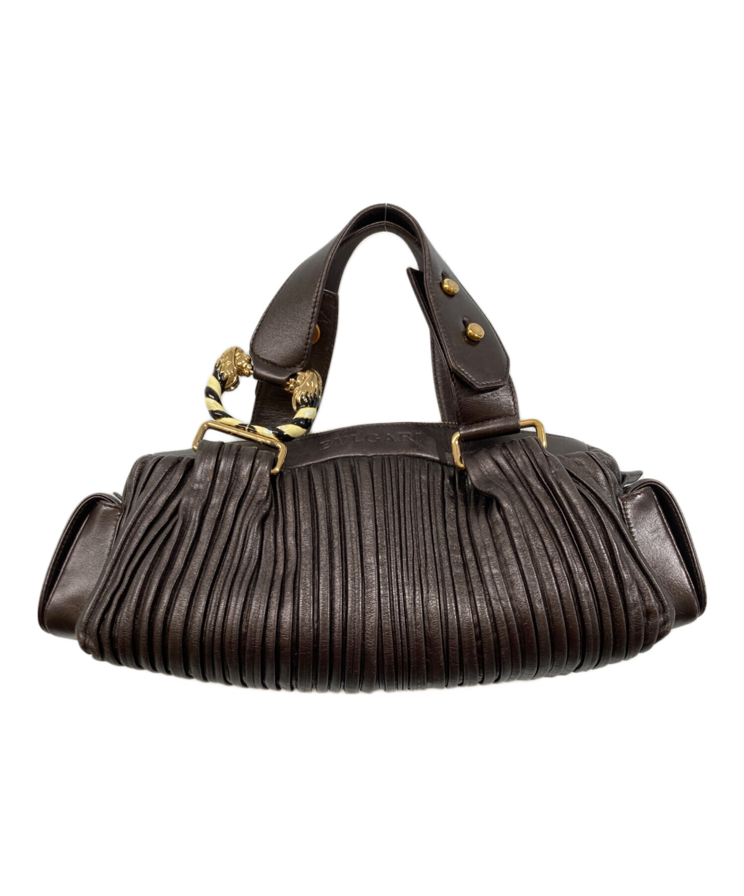 中古・古着通販】BVLGARI (ブルガリ) レオーニハンドバッグ ブラウン