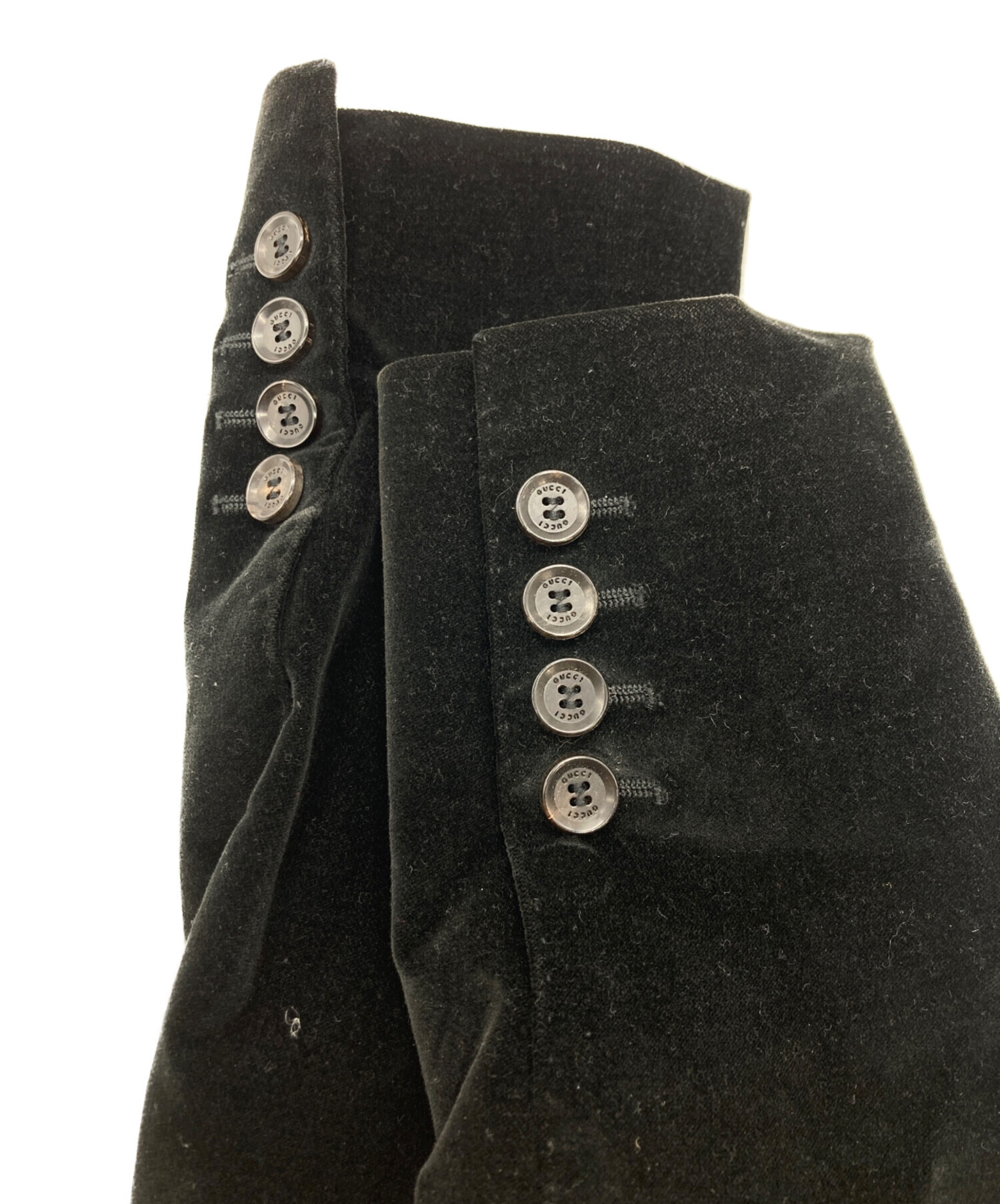 中古・古着通販】GUCCI (グッチ) ベロアテーラードジャケット ブラック