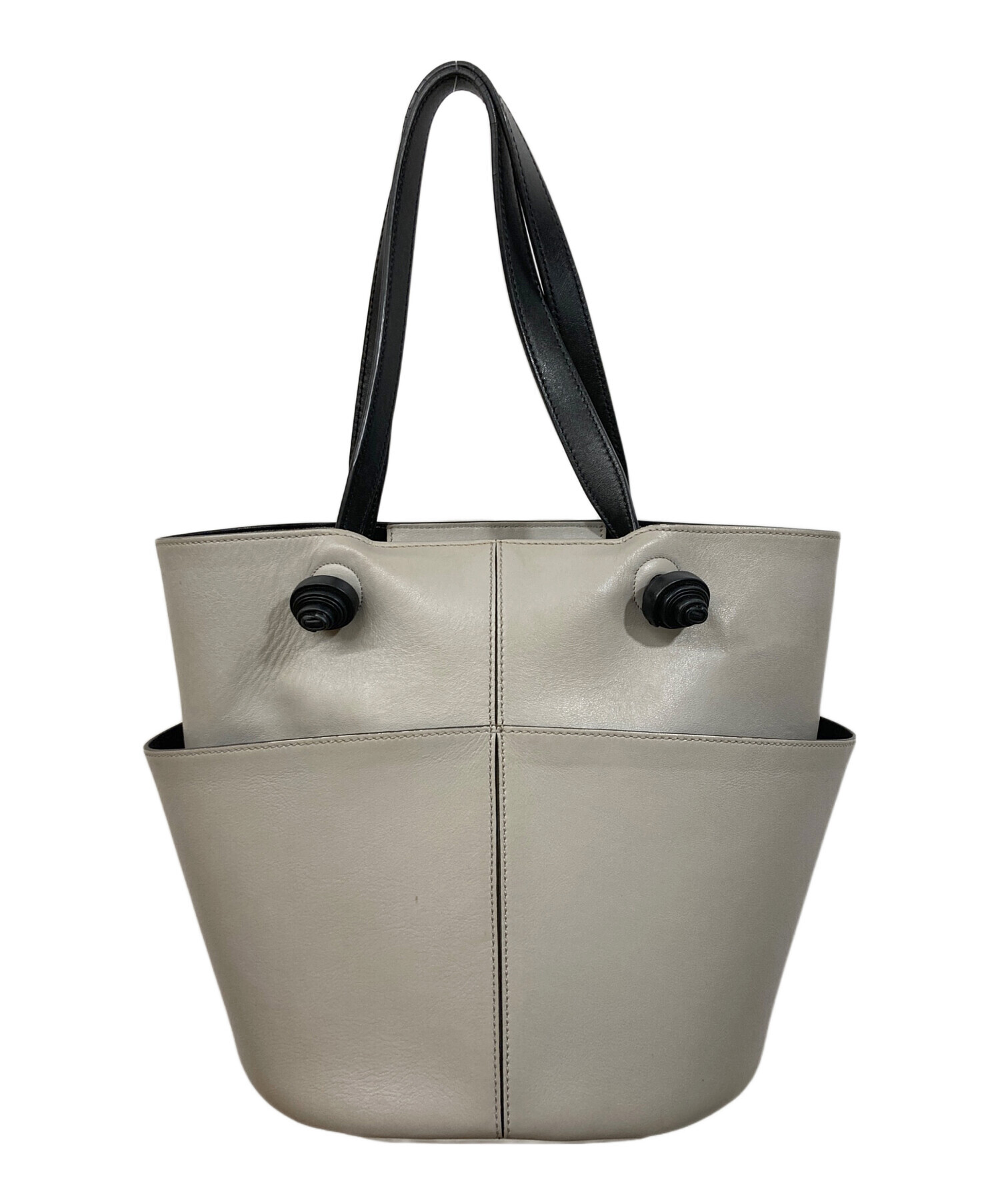 中古・古着通販】TOD'S (トッズ) バケツレザートートバッグ ベージュ
