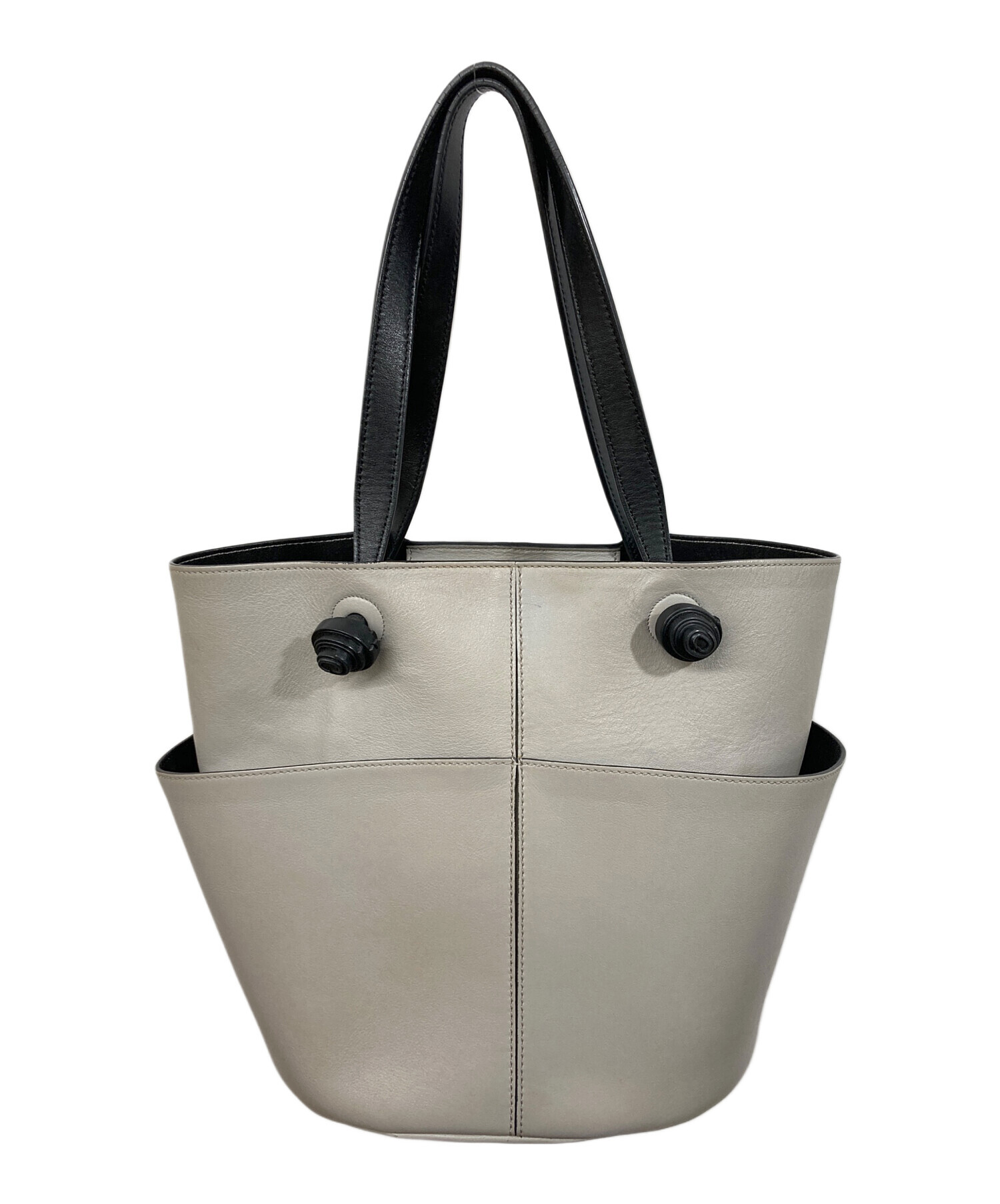 中古・古着通販】TOD'S (トッズ) バケツレザートートバッグ ベージュ