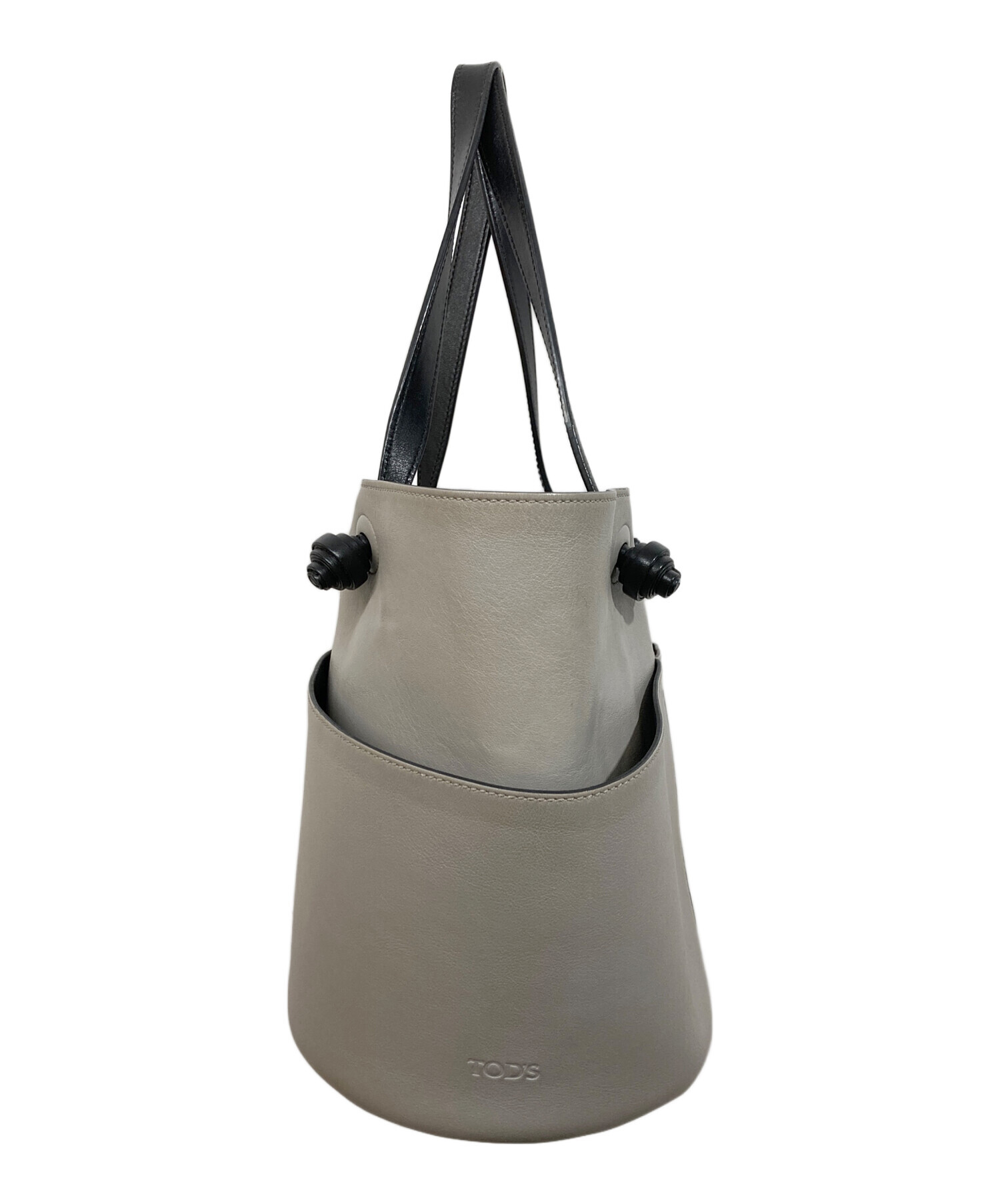 中古・古着通販】TOD'S (トッズ) バケツレザートートバッグ ベージュ