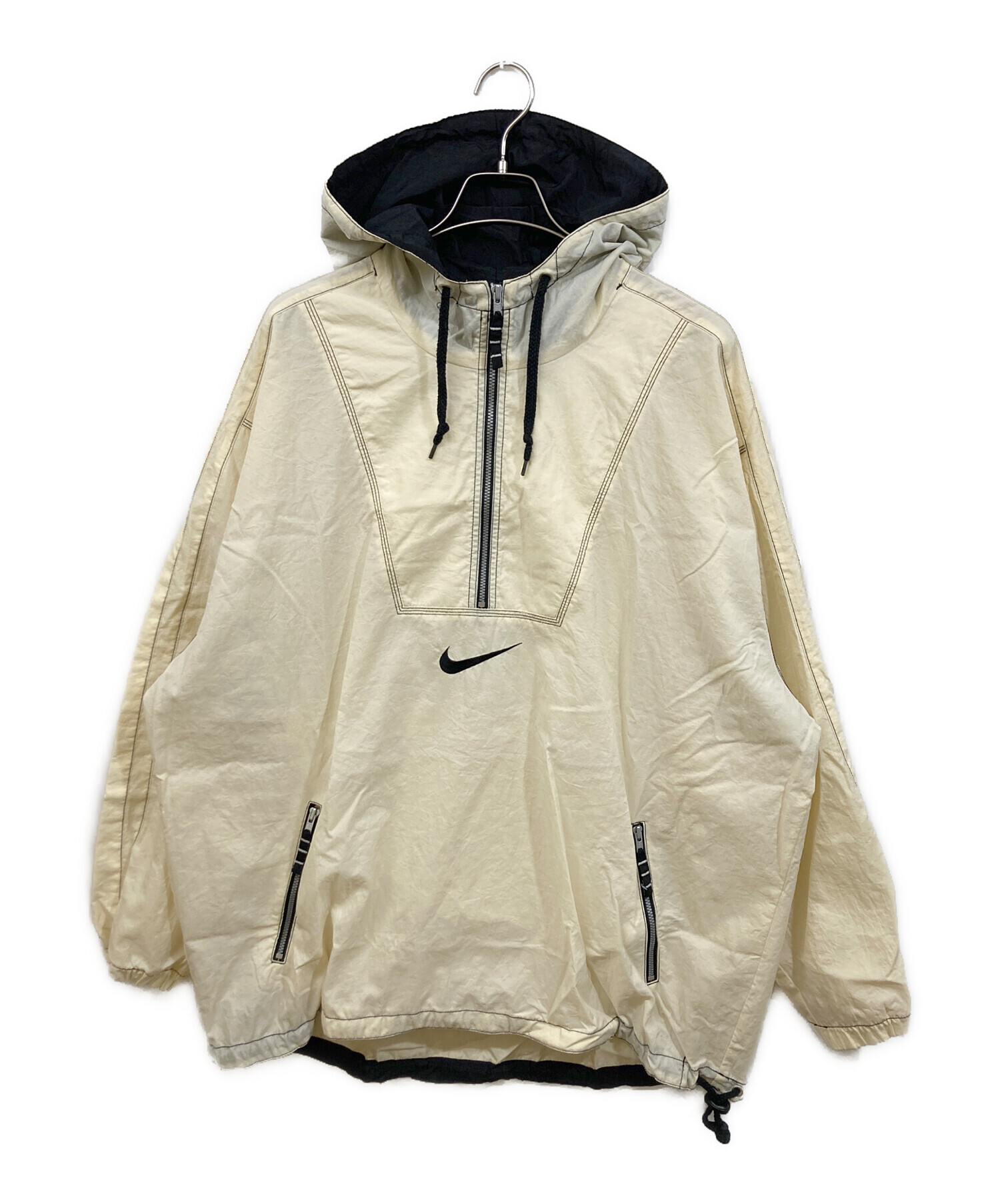 中古・古着通販】NIKE (ナイキ) Logo Nylon Anorak Parka アイボリー