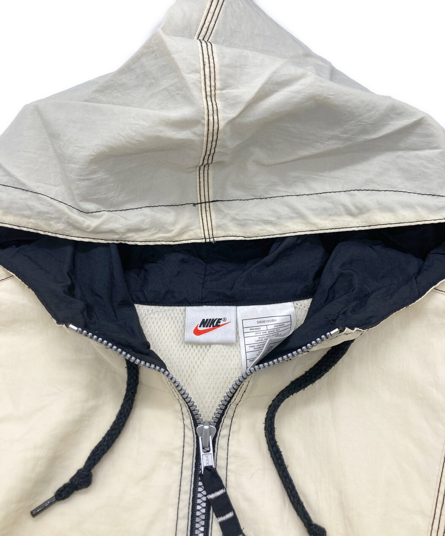 中古・古着通販】NIKE (ナイキ) Logo Nylon Anorak Parka アイボリー 
