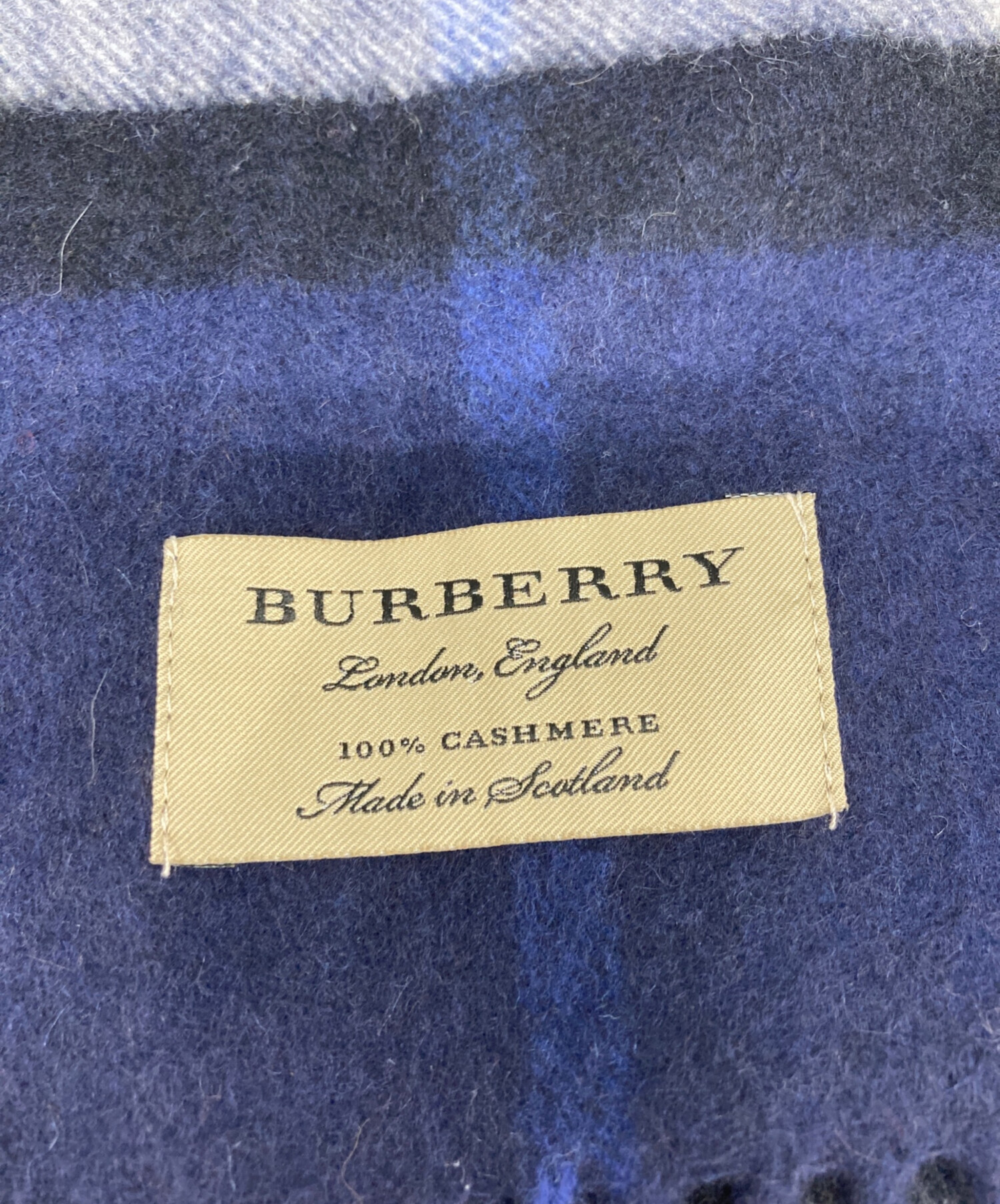 中古・古着通販】BURBERRY (バーバリー) カシミヤマフラー ブルー