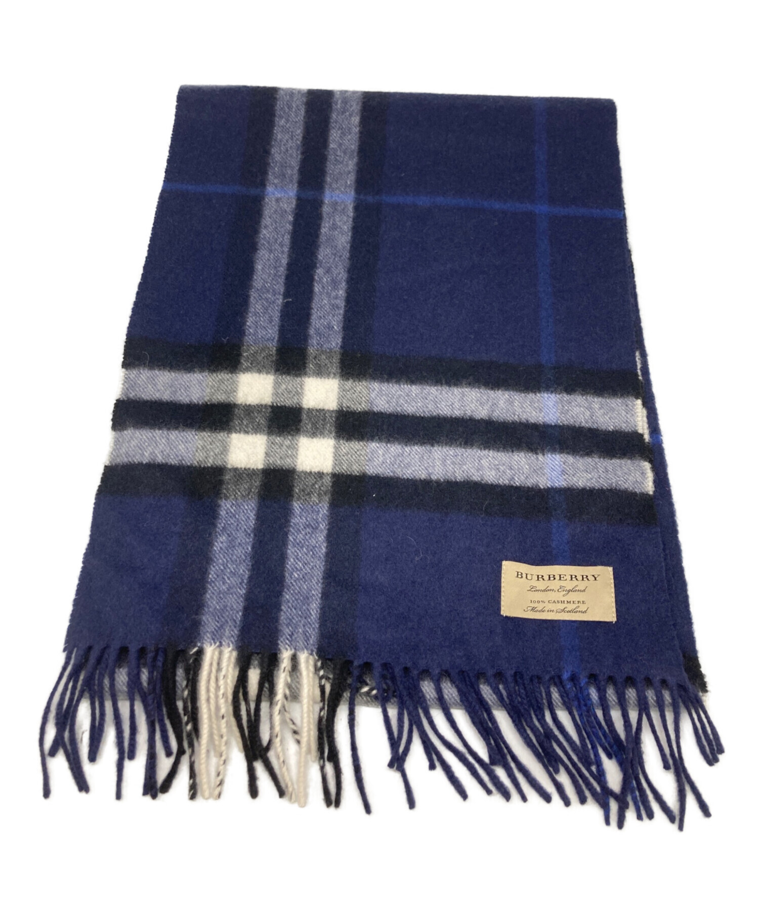 中古・古着通販】BURBERRY (バーバリー) カシミヤマフラー ブルー