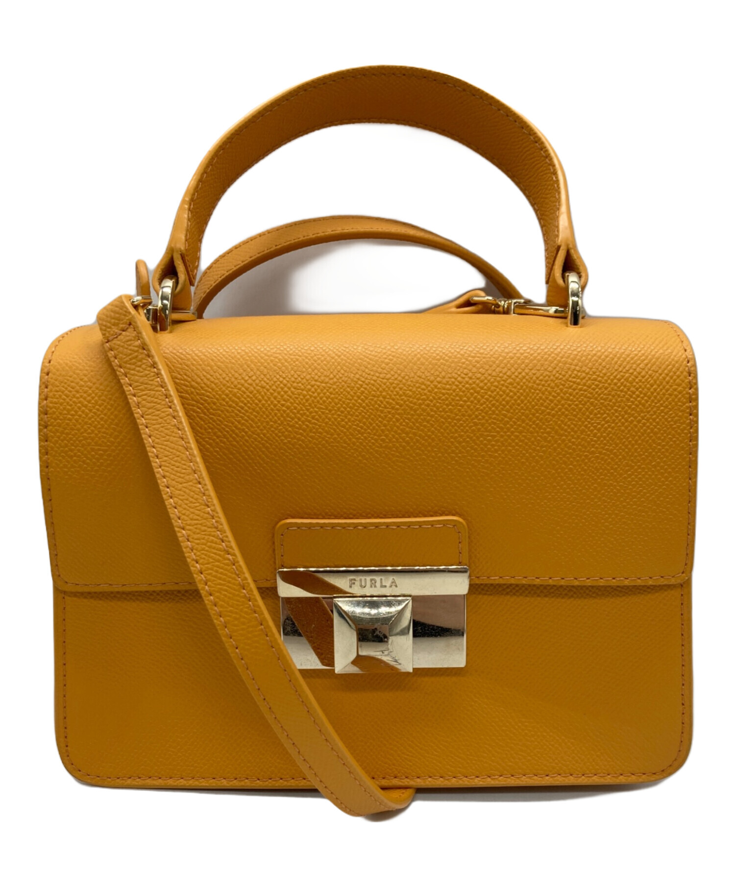 中古・古着通販】FURLA (フルラ) VENERE MINI TOP HANDLE イエロー 