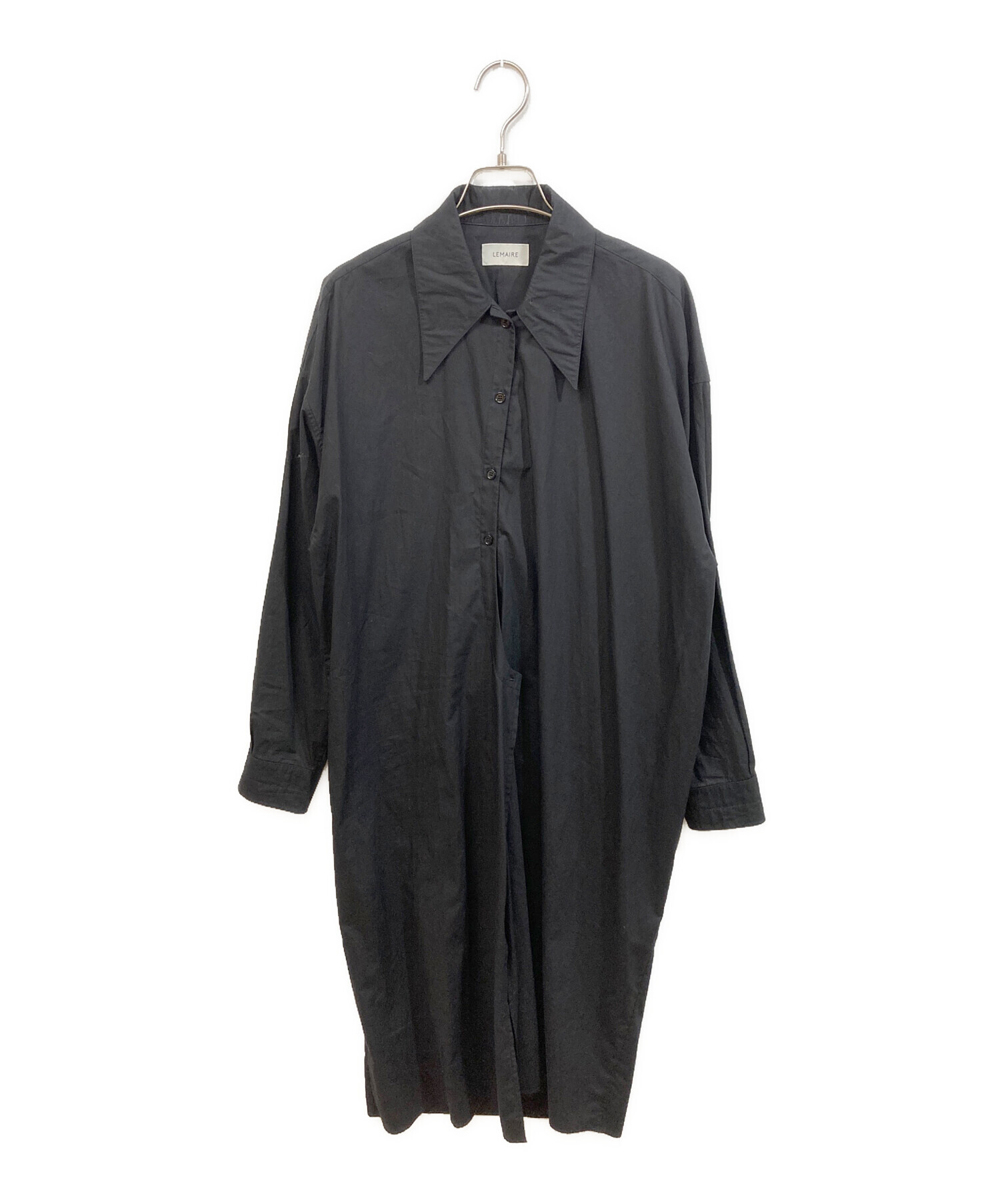 中古・古着通販】LEMAIRE (ルメール) 長袖シャツワンピース ブラック 