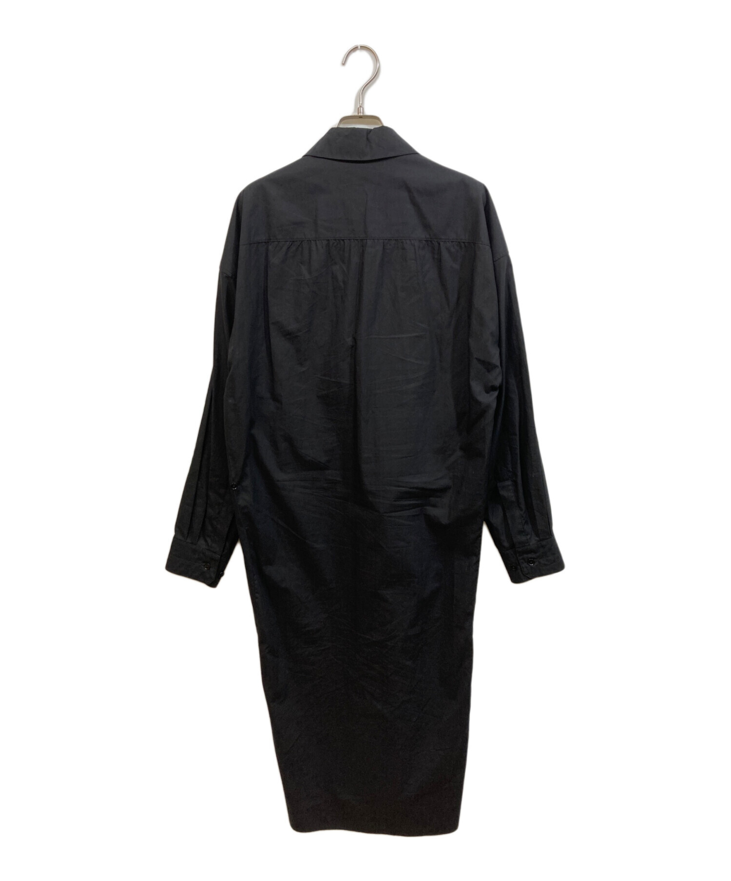 中古・古着通販】LEMAIRE (ルメール) 長袖シャツワンピース ブラック 