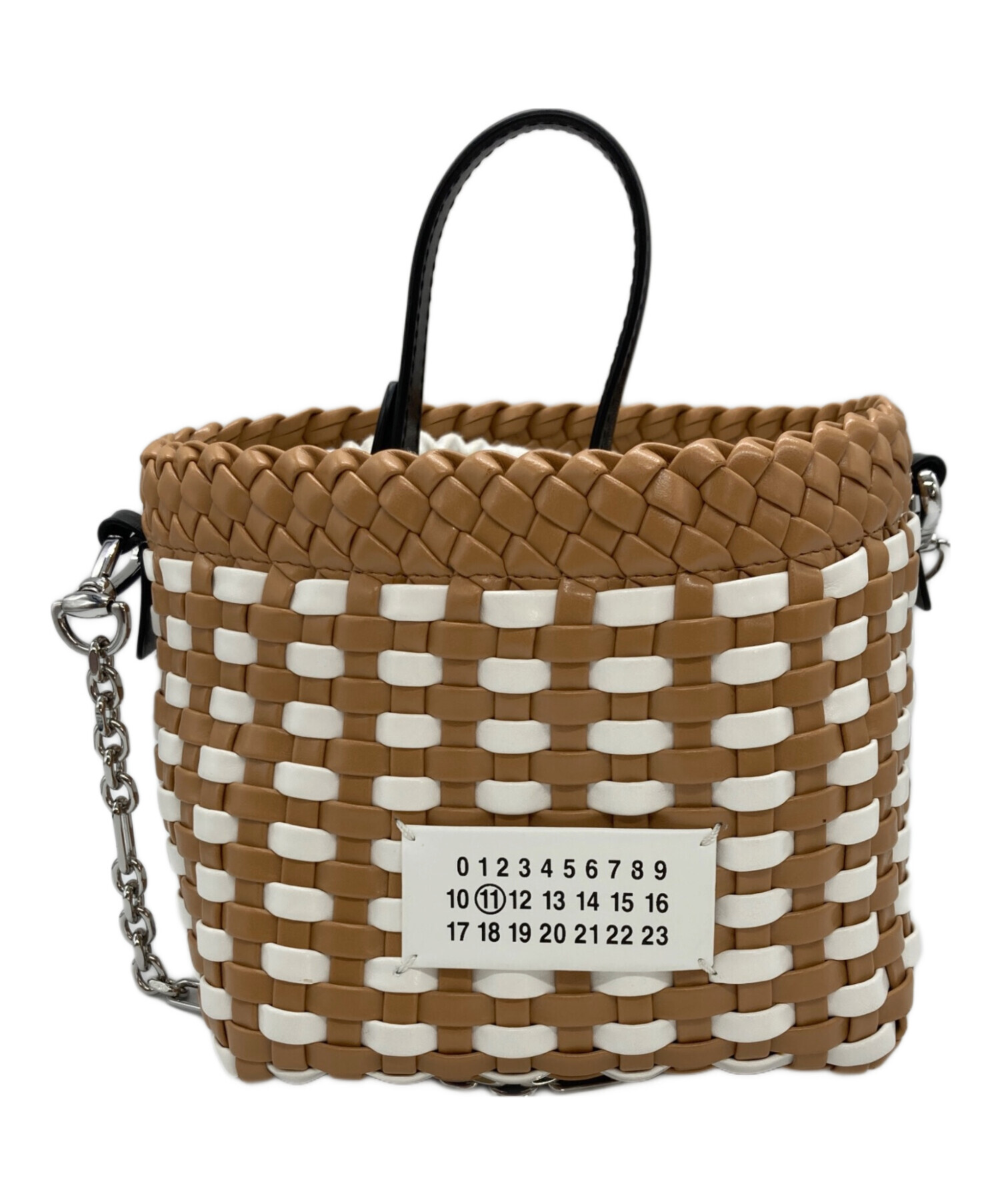 美品 Maison Margiela メゾンマルジェラ 5AC バケットバッグ S61WG0105 レザー ブラウン レディース Maison Margiela メゾンマルジェラ バケット バッグ 5AC BUCKET