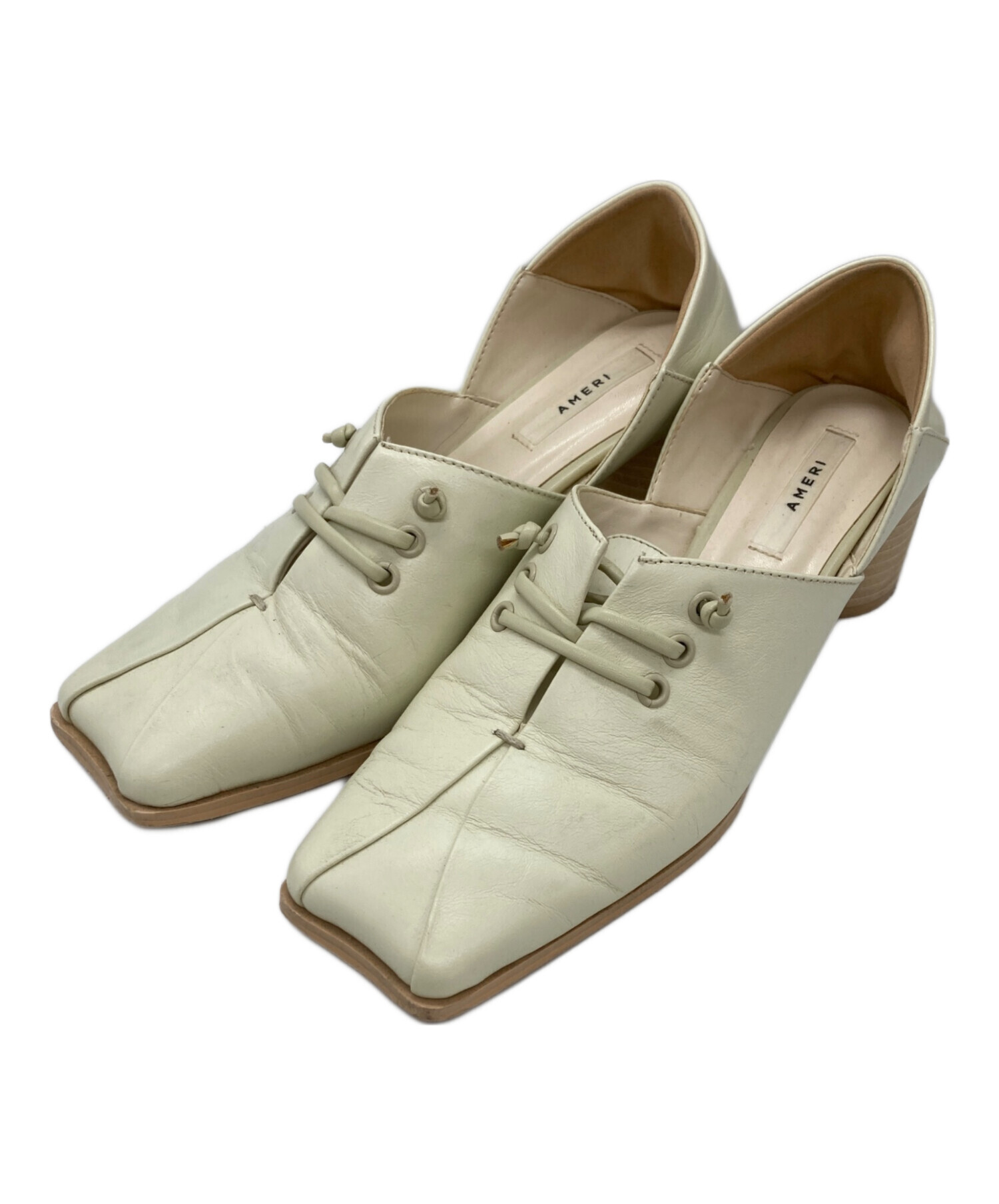 靴 ameri vintage 2WAY SQUARE LOAFERS 中古・古着通販】AMERI (アメリ) UND 2WAY SQUARE LOAFERS ベージュ