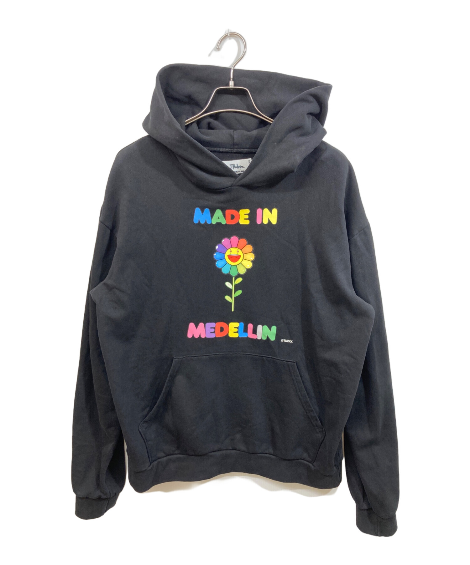 J balvin パーカー　ブラック J Balvin x Takashi Murakami Yellow Amarillo Flower Hoodie Black