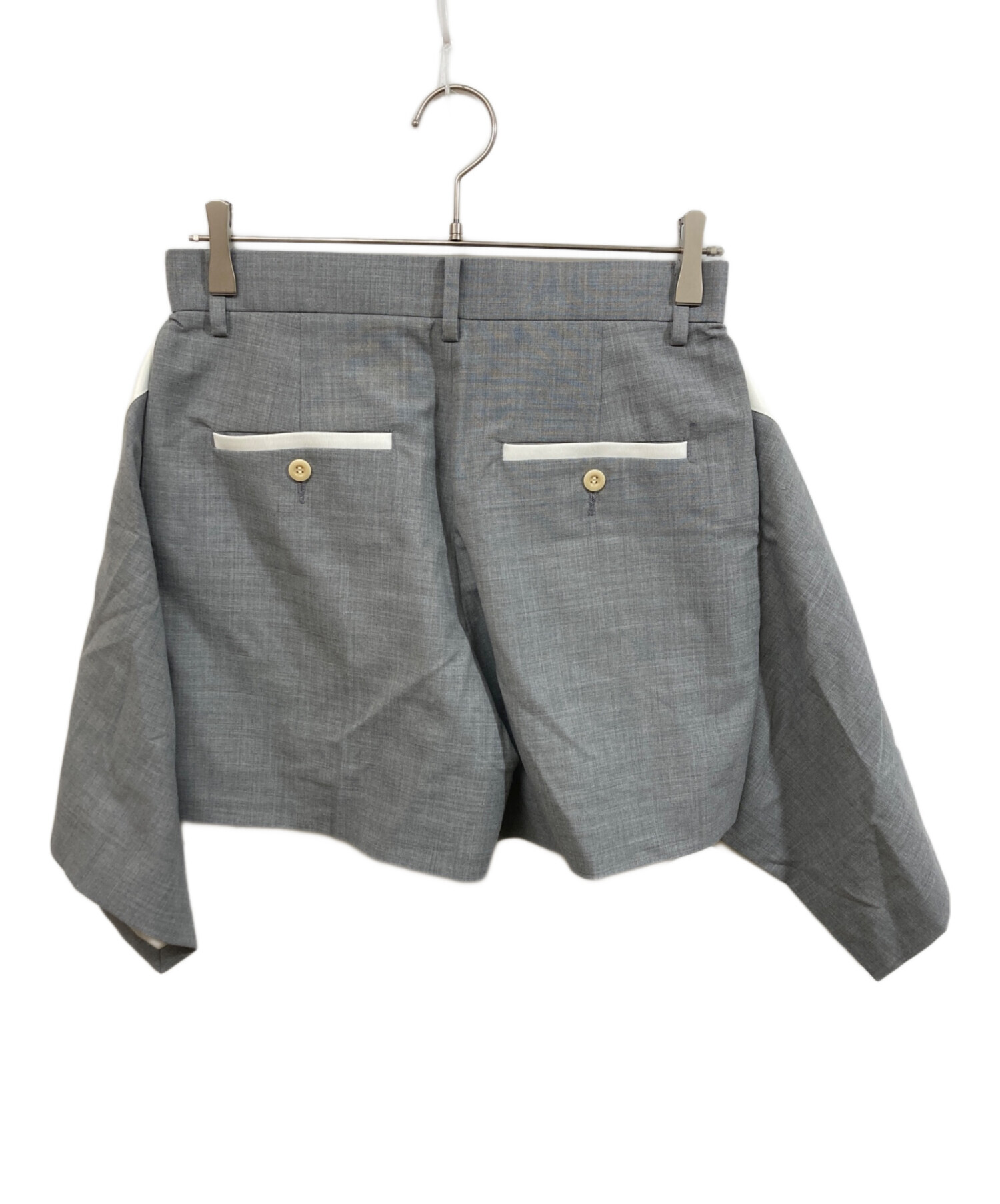 中古・古着通販】sacai (サカイ) アシンメトリーショートパンツ グレー