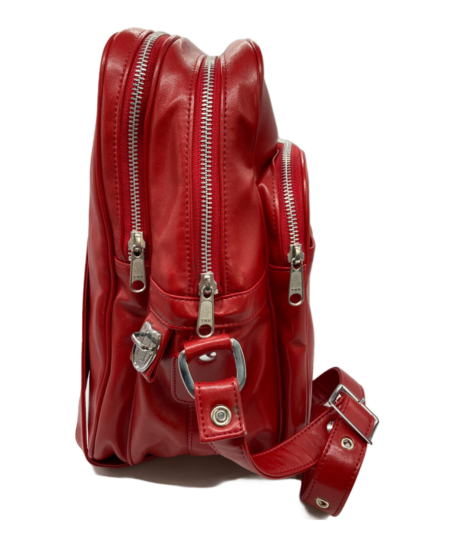 COMME des GARCONS / コムデギャルソン | フェイクレザー ミニショルダーバッグ | レッド | レディース 中古・古着通販】COMME des GARCONS (コムデギャルソン) フェイク