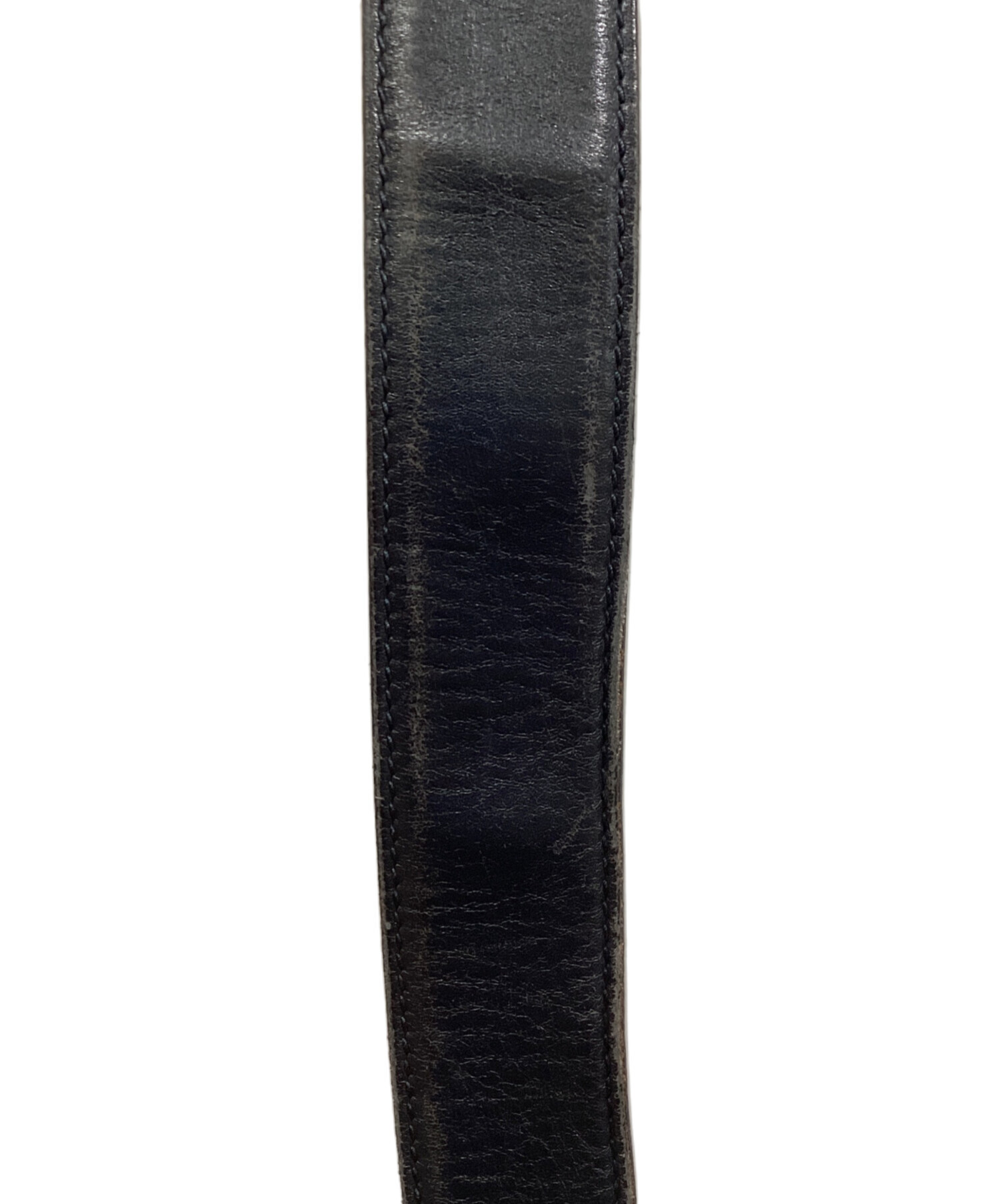 中古・古着通販】GUCCI (グッチ) グッチシマレザーベルト ブラック 