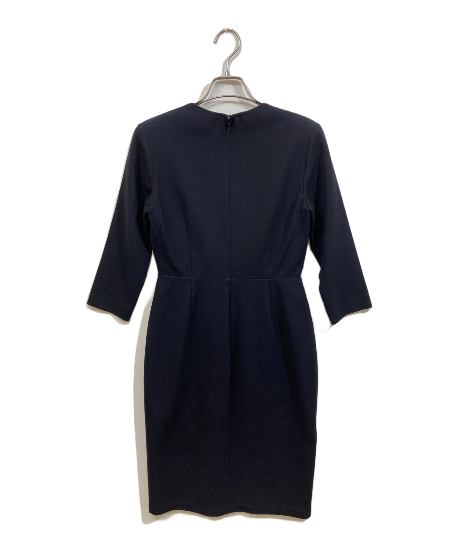MaxMara フリルワンピース ネイビー 大きいサイズ 42 フォーマル 近年 中古・古着通販】MaxMara (マックスマーラ) ブラウスワンピース