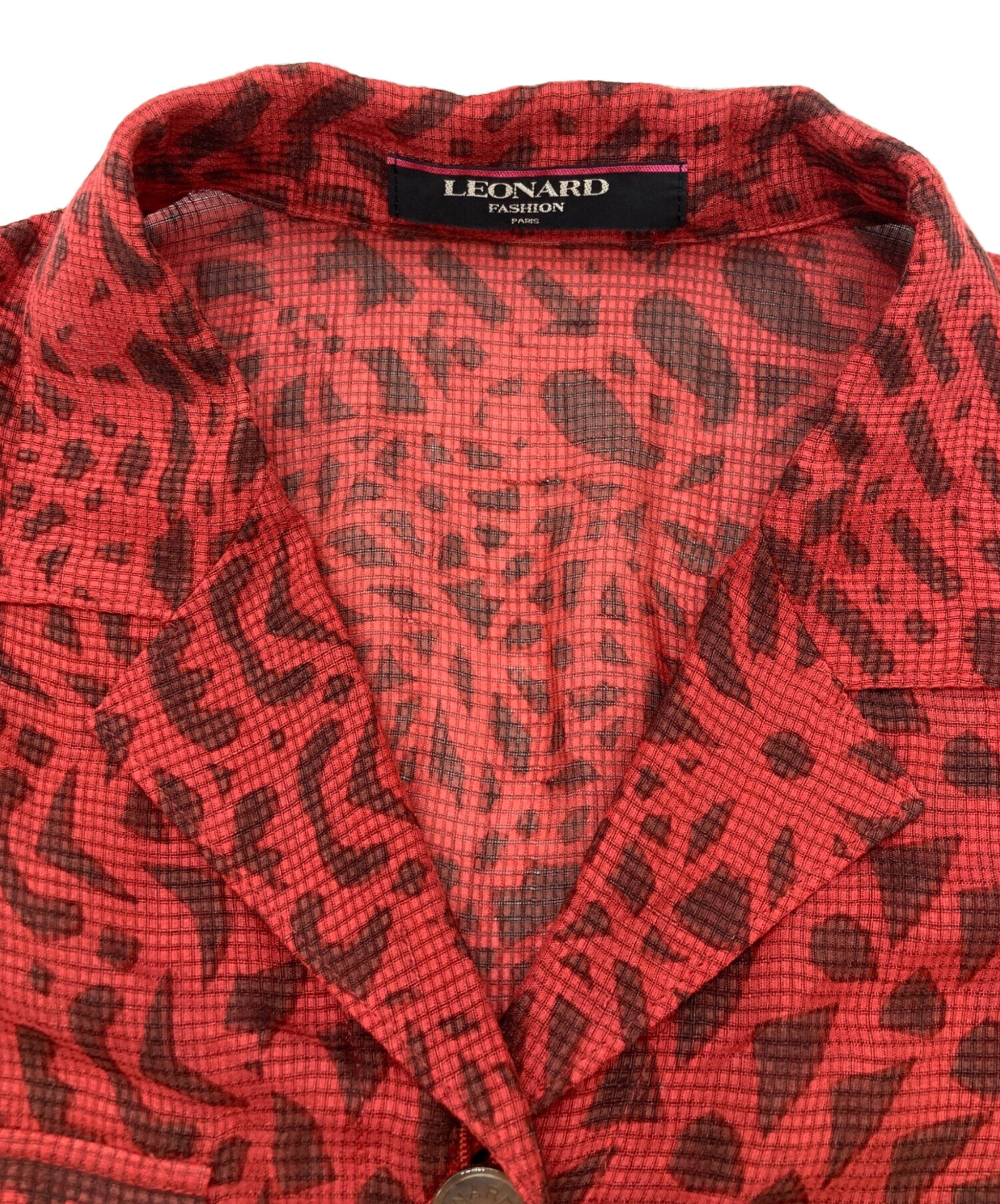 レオナール＊高級感溢れる華やかな トップス シャツ＊LEONARD LEONARD（レオナール） #anc シャツ・ブラウス M 黒 マルチ 金ボタン