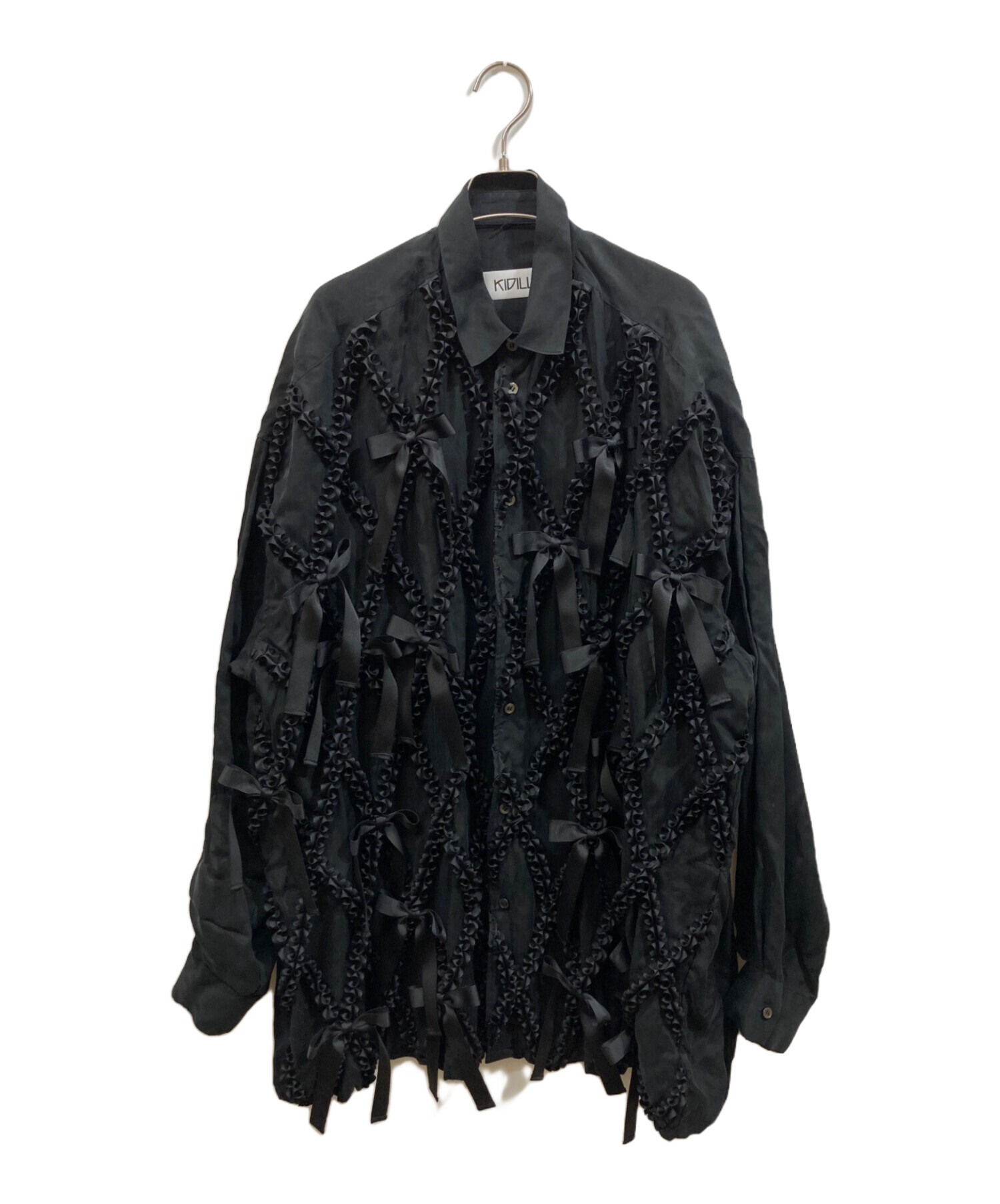 KIDILL チュールとリボンのシャツ　キディル　Ribbon Shirts 中古・古着通販】KIDILL (キディル) チュールリボンフリルシャツ