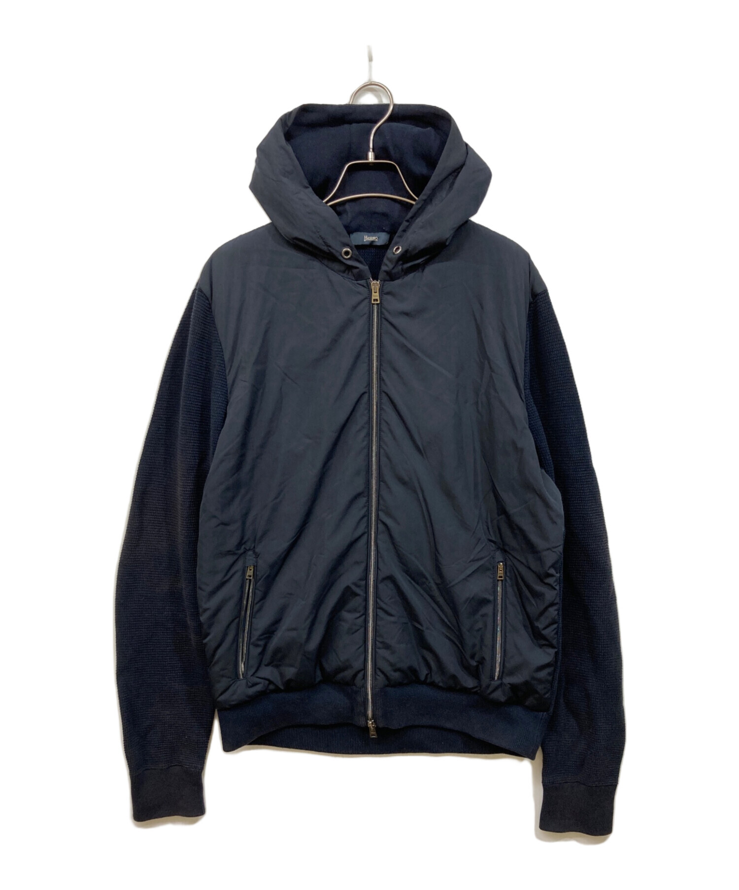 中古・古着通販】HERNO (ヘルノ) CARDIGAN IN WAFFLE KNIT & NYLON