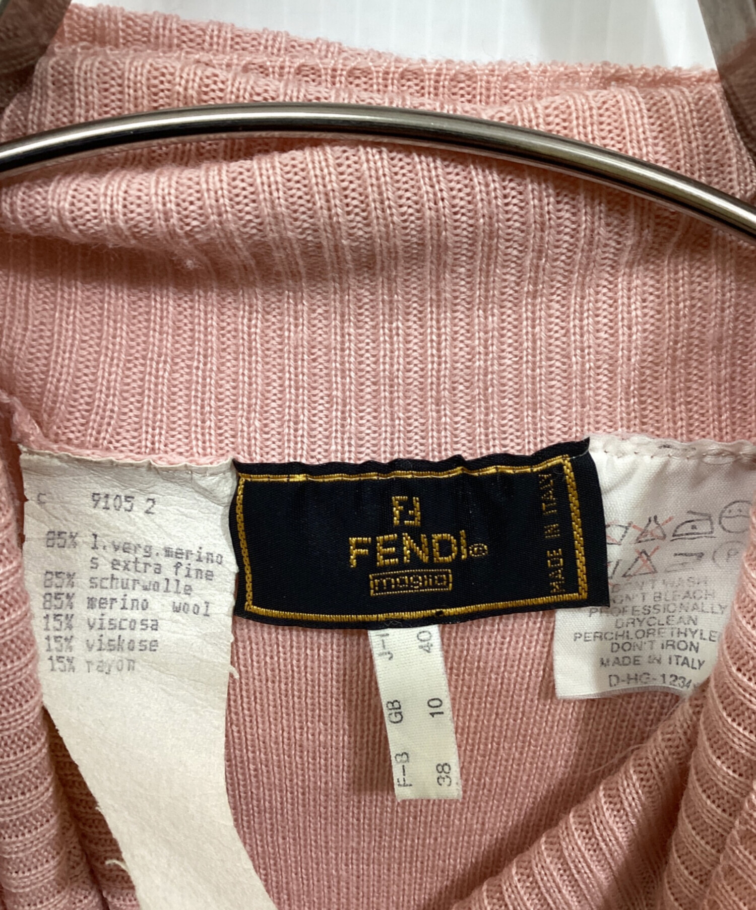 中古・古着通販】FENDI (フェンディ) ノースリーブニット ピンク