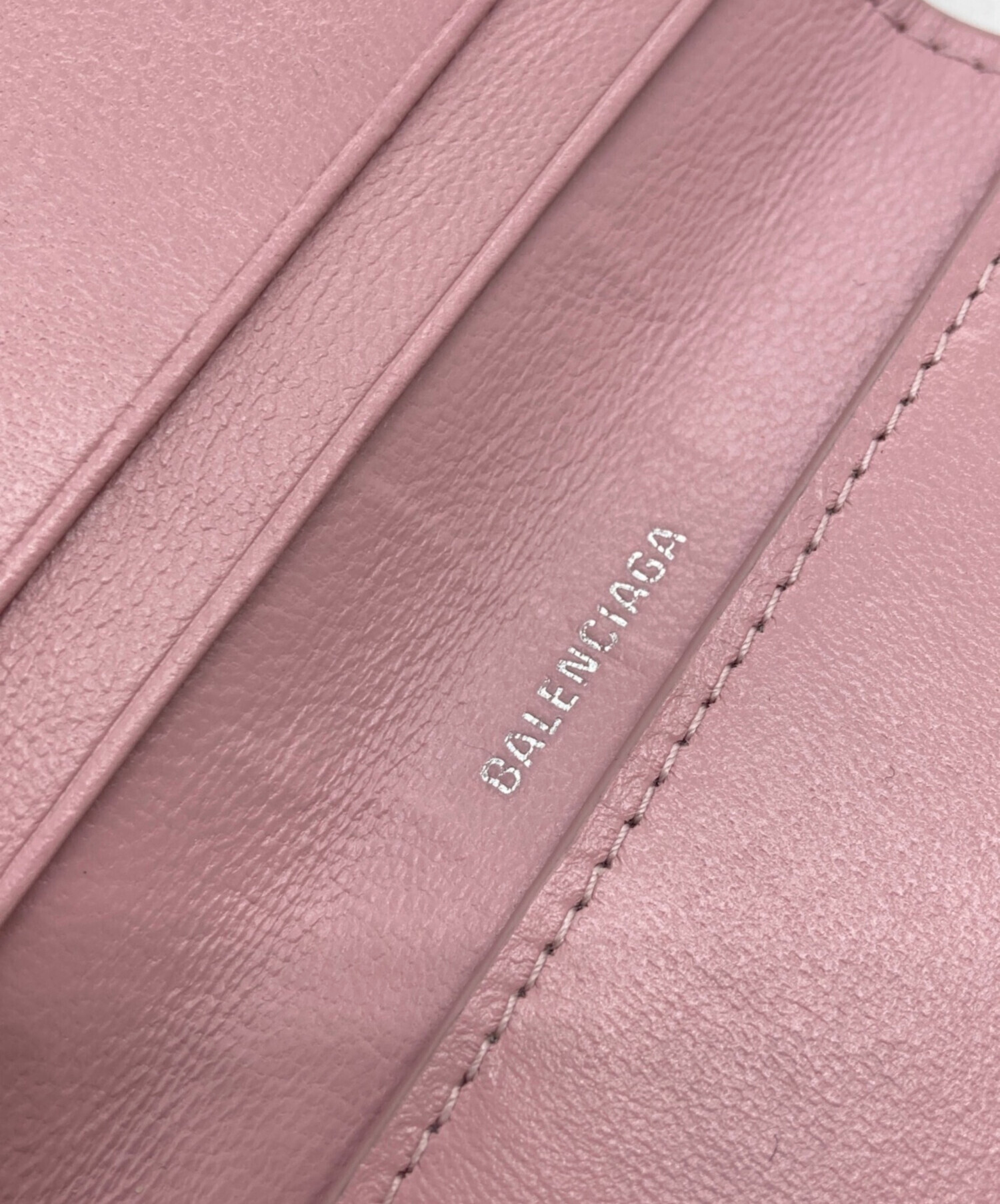 BALENCIAGA バレンシアガ/クラシックマネー/レザーロングウォレット/ピンク/163471/SAランク/92【中古】 中古・古着通販】BALENCIAGA (バレンシアガ) 3つ折り財布 ピンク