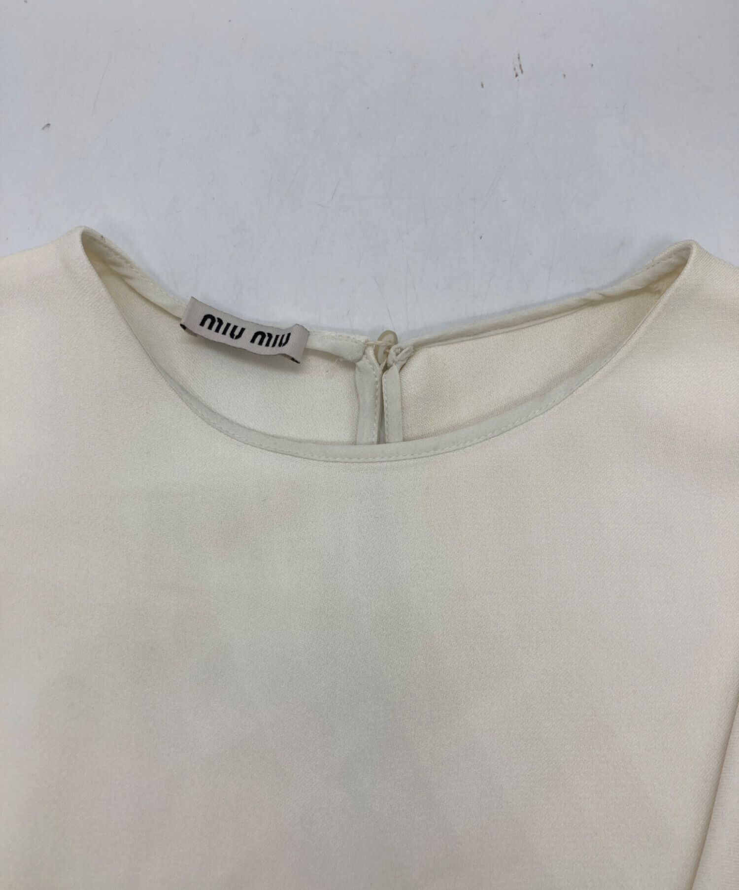 MIU MIU ミュウミュウ レース襟 ノースリーブブラウス 白 36 イタリア 中古・古着通販】MIU MIU (ミュウミュウ) ノースリーブブラウス