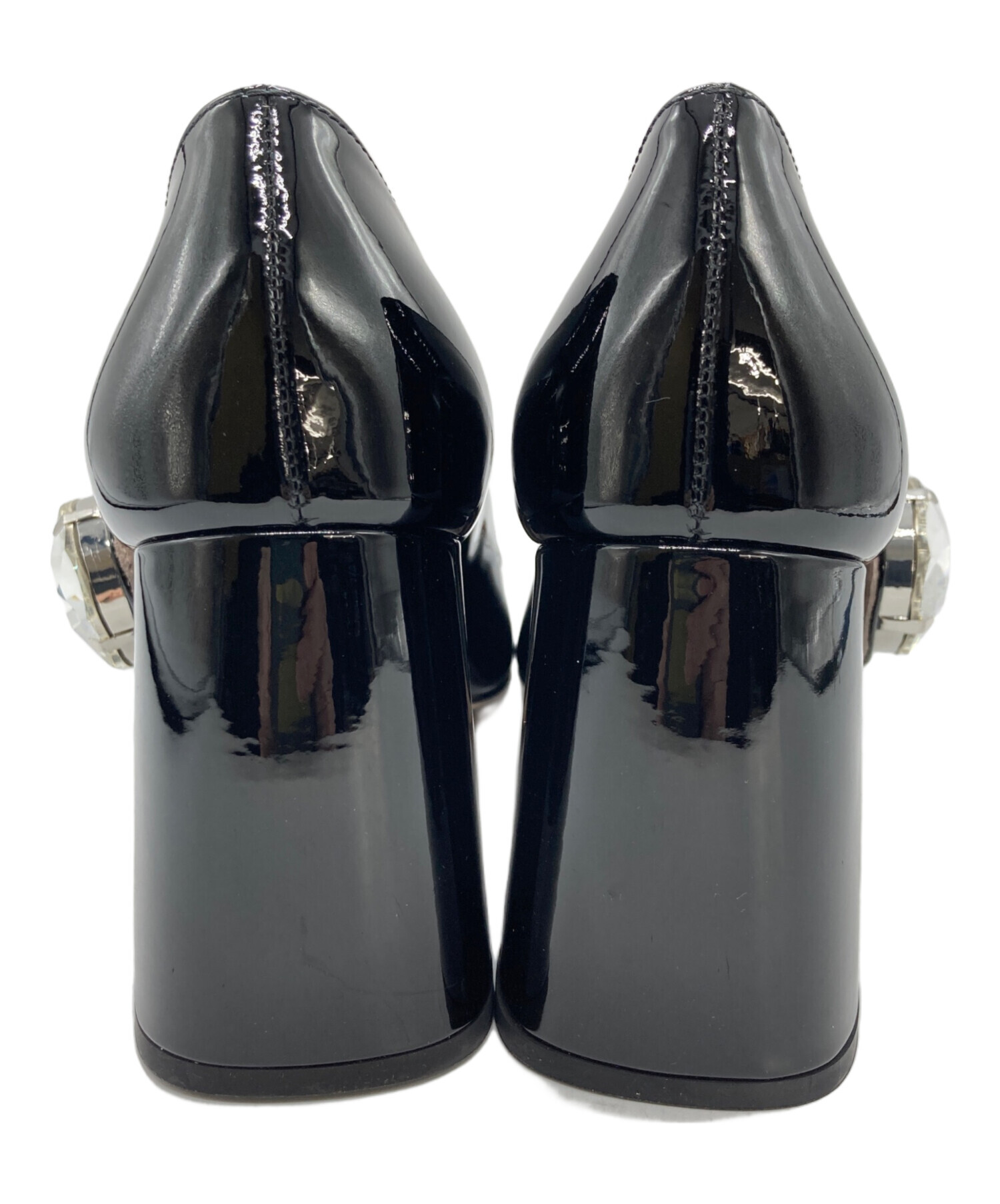 中古・古着通販】MIU MIU (ミュウミュウ) パテントパンプス ブラック