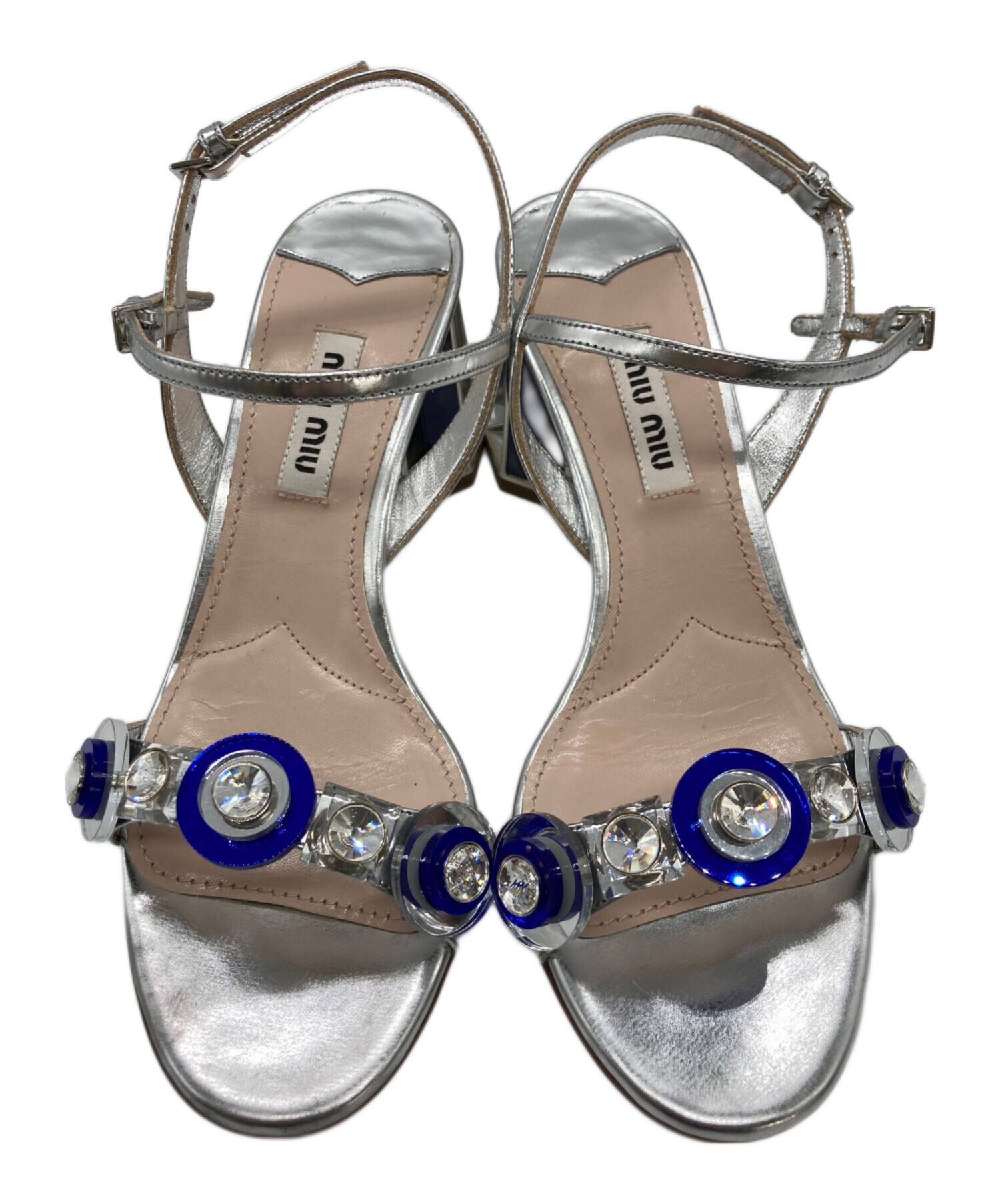 中古・古着通販】MIU MIU (ミュウミュウ) ストラップサンダル シルバー