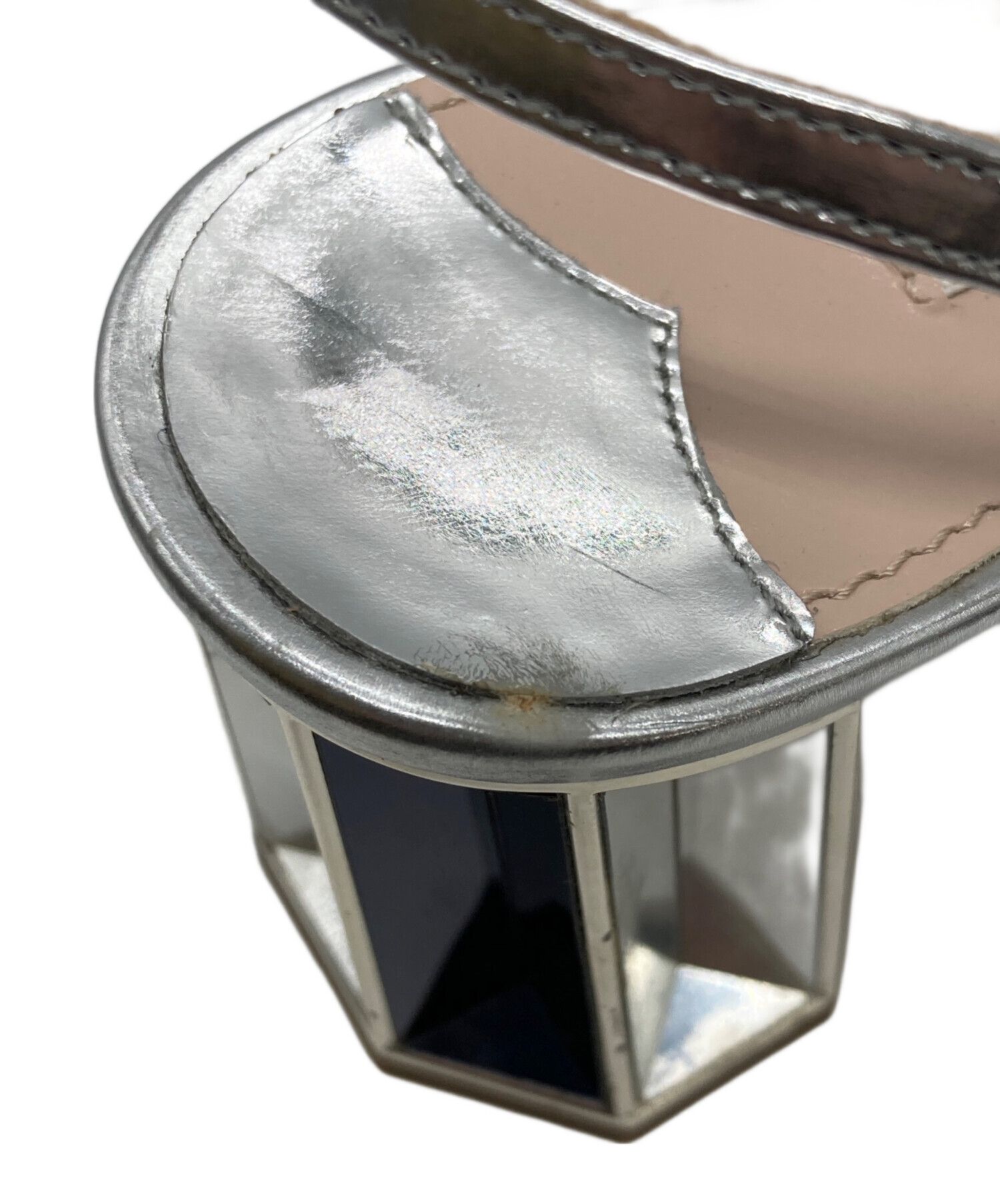 中古・古着通販】MIU MIU (ミュウミュウ) ストラップサンダル シルバー