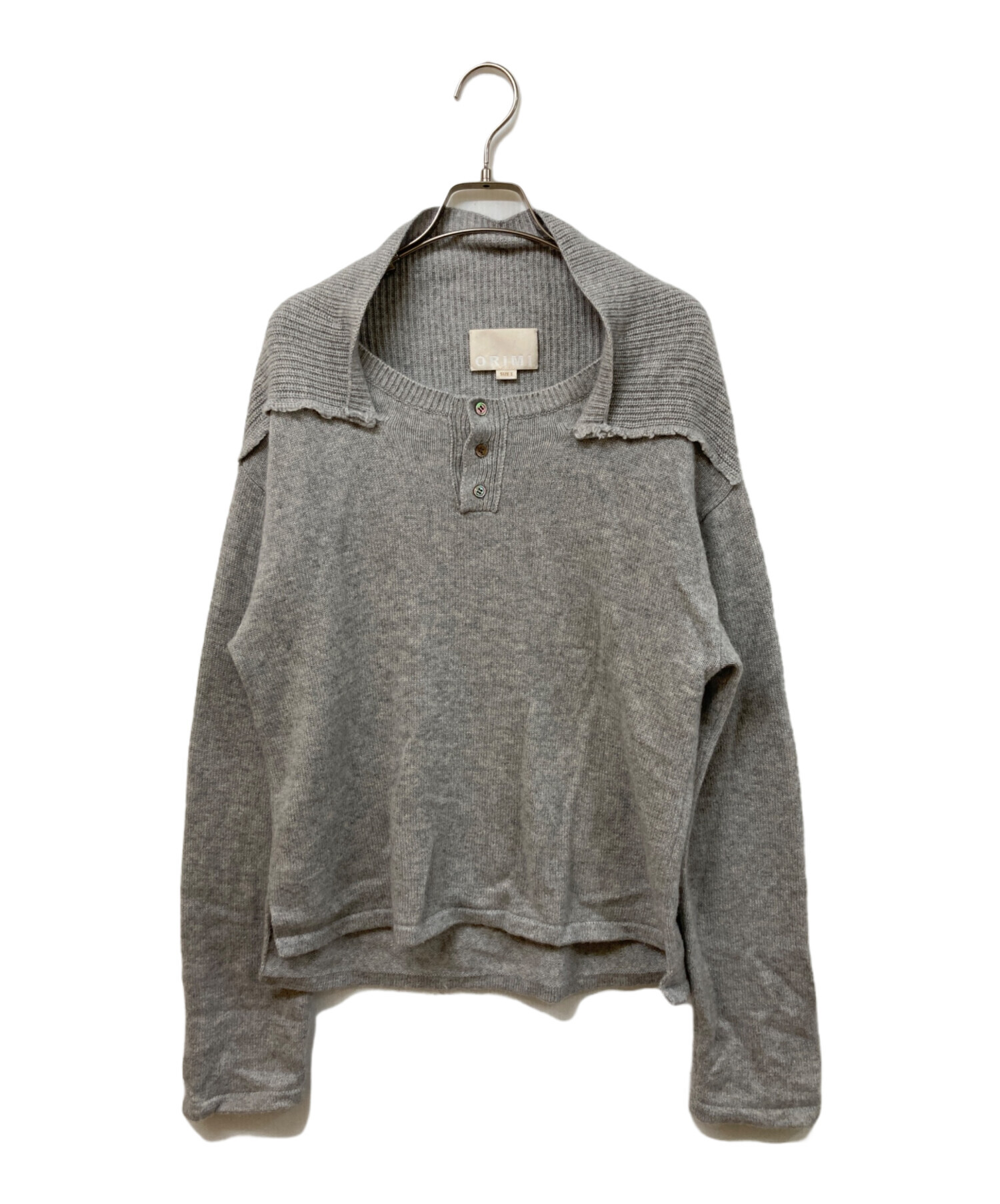中古・古着通販】ORIMI (オリミ) FLIPPY SWEATER グレー サイズ:SIZE 1
