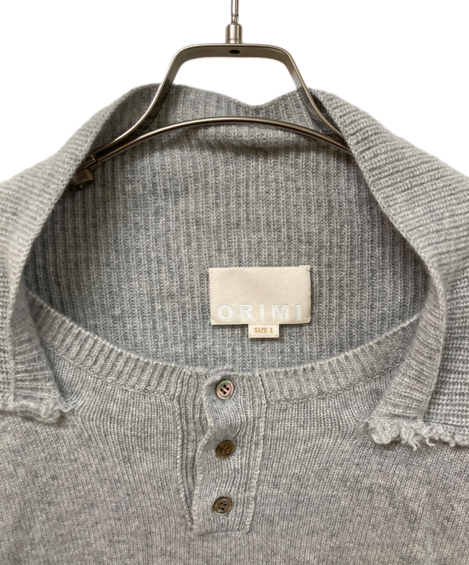 中古・古着通販】ORIMI (オリミ) FLIPPY SWEATER グレー サイズ:SIZE 1