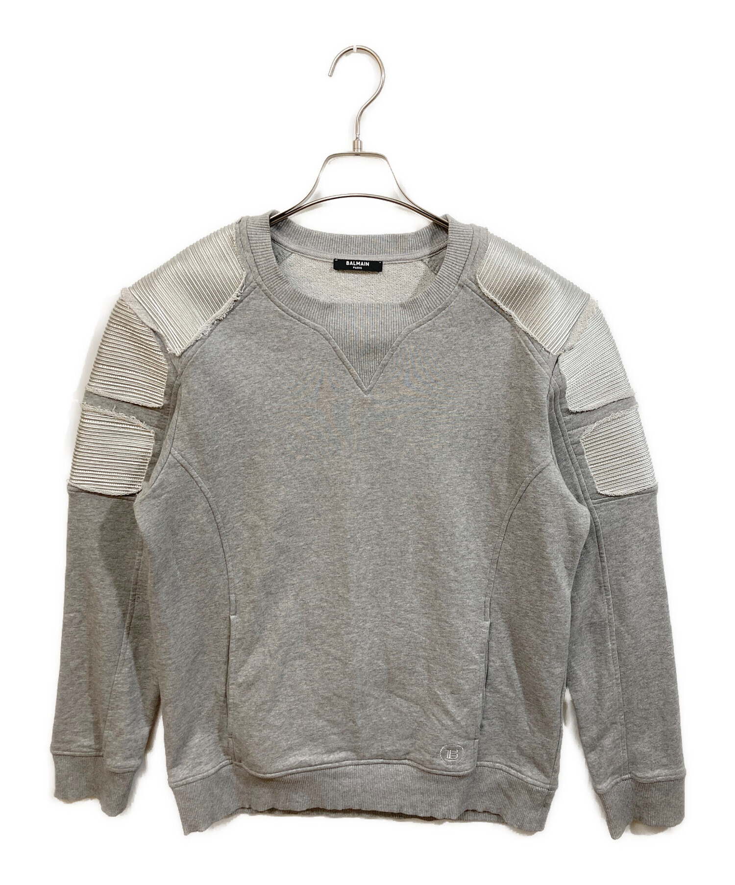 BALMAIN バルマン　スウェット　トレーナー　L グレー 中古・古着通販】BALMAIN (バルマン) バイカースウェット グレー