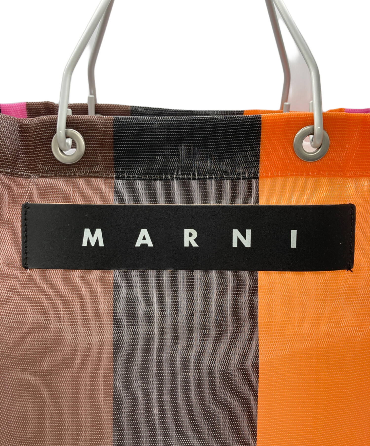 【未使用品に近い！】☆MARNI☆ ショッピングバッグ 2way マルチカラー 中古・古着通販】MARNI (マルニ) バイカラーロゴトートバッグ ブラック