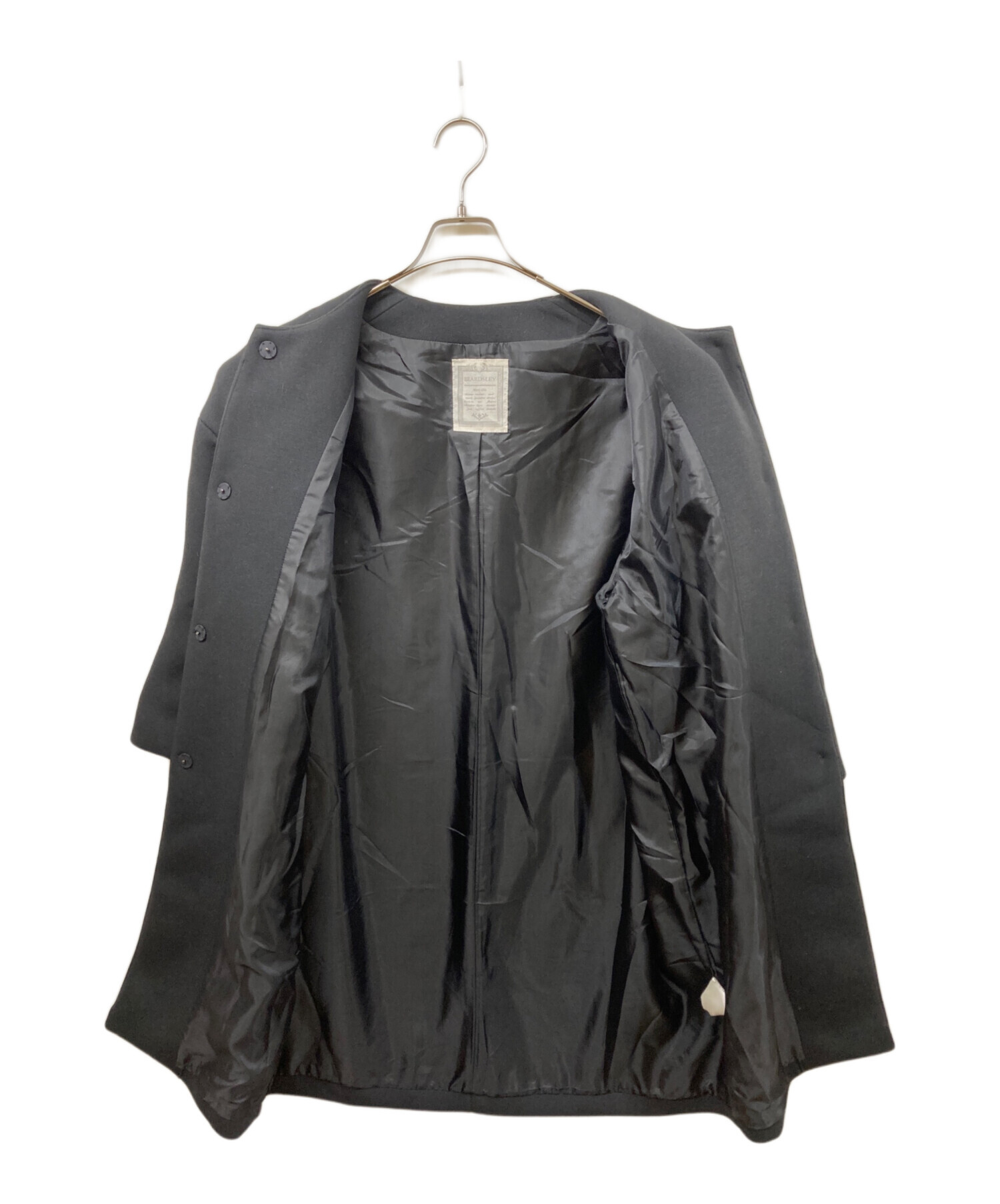 中古・古着通販】BEARDSLEY (ビアズリー) ノーカラーコート ブラック