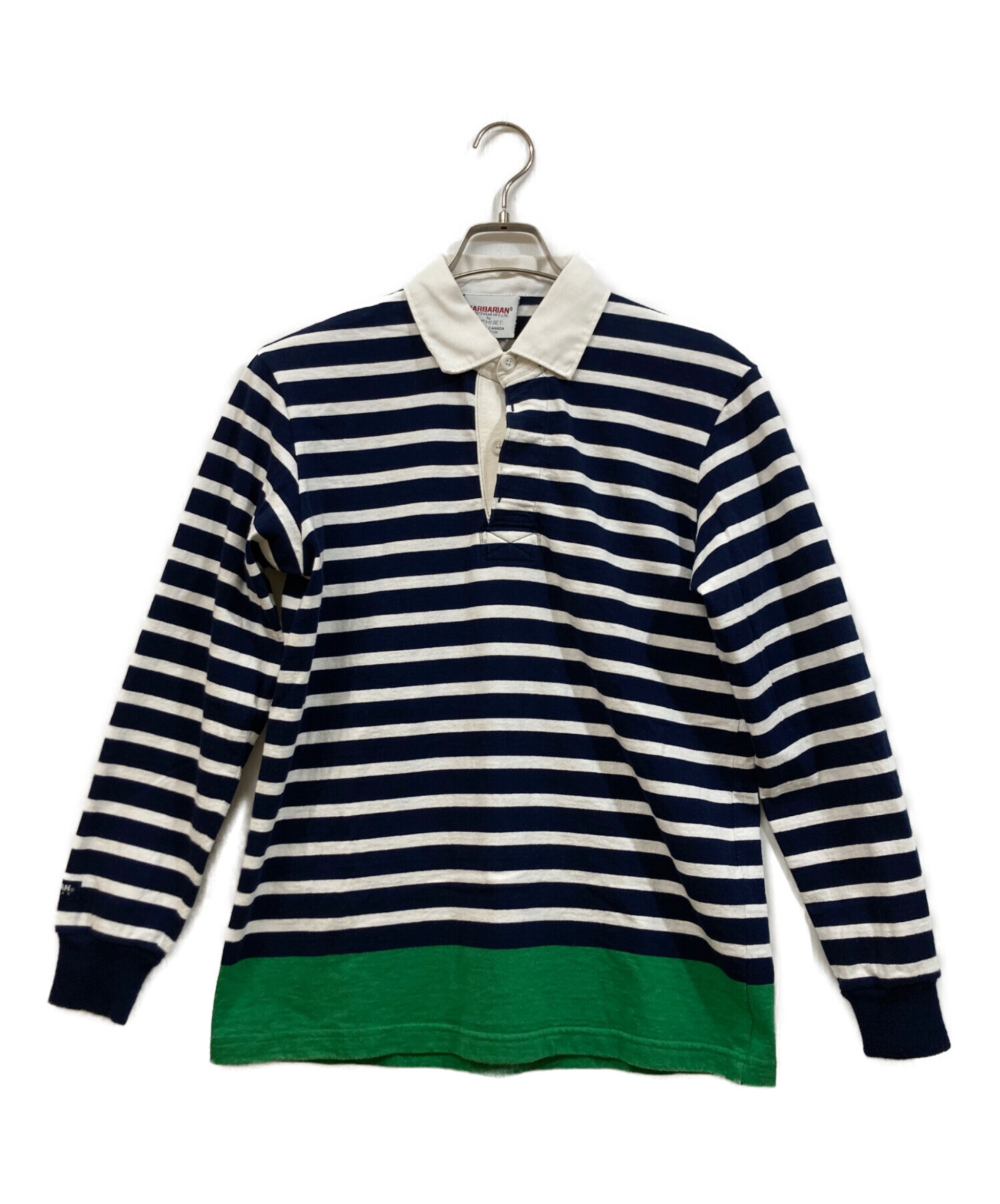 メンズ ラガーシャツ barbarian NAVY-WHITE 中古・古着通販】BARBARIAN (バーバリアン) SOPHNET. (ソフネット