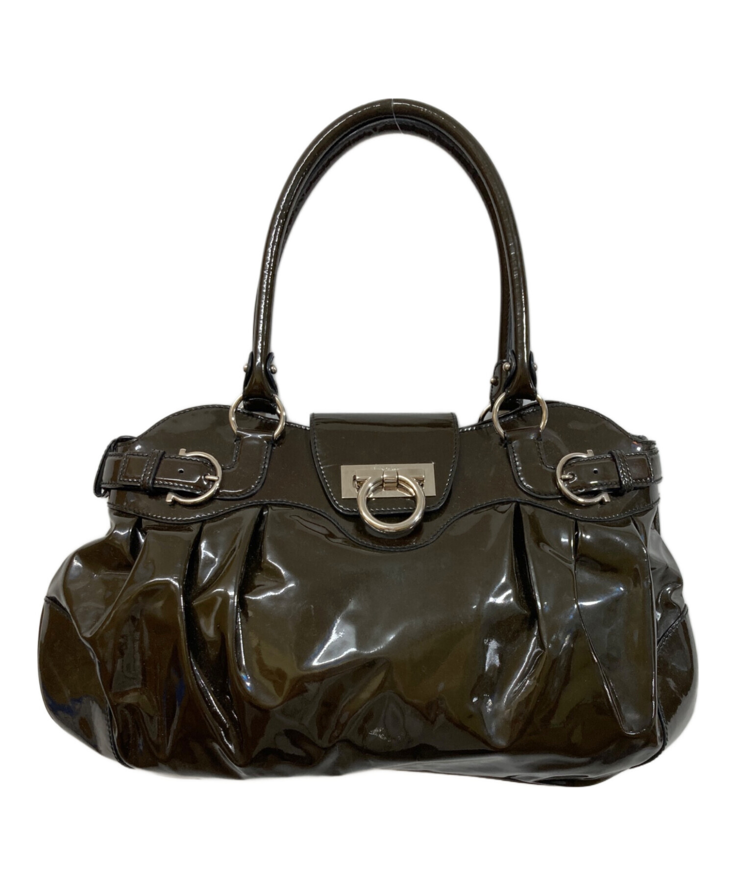 SalvatoreFerragamo ガンチーニ エナメルレザー  バッグ 中古・古着通販】Salvatore Ferragamo (サルヴァトーレ フェラガモ