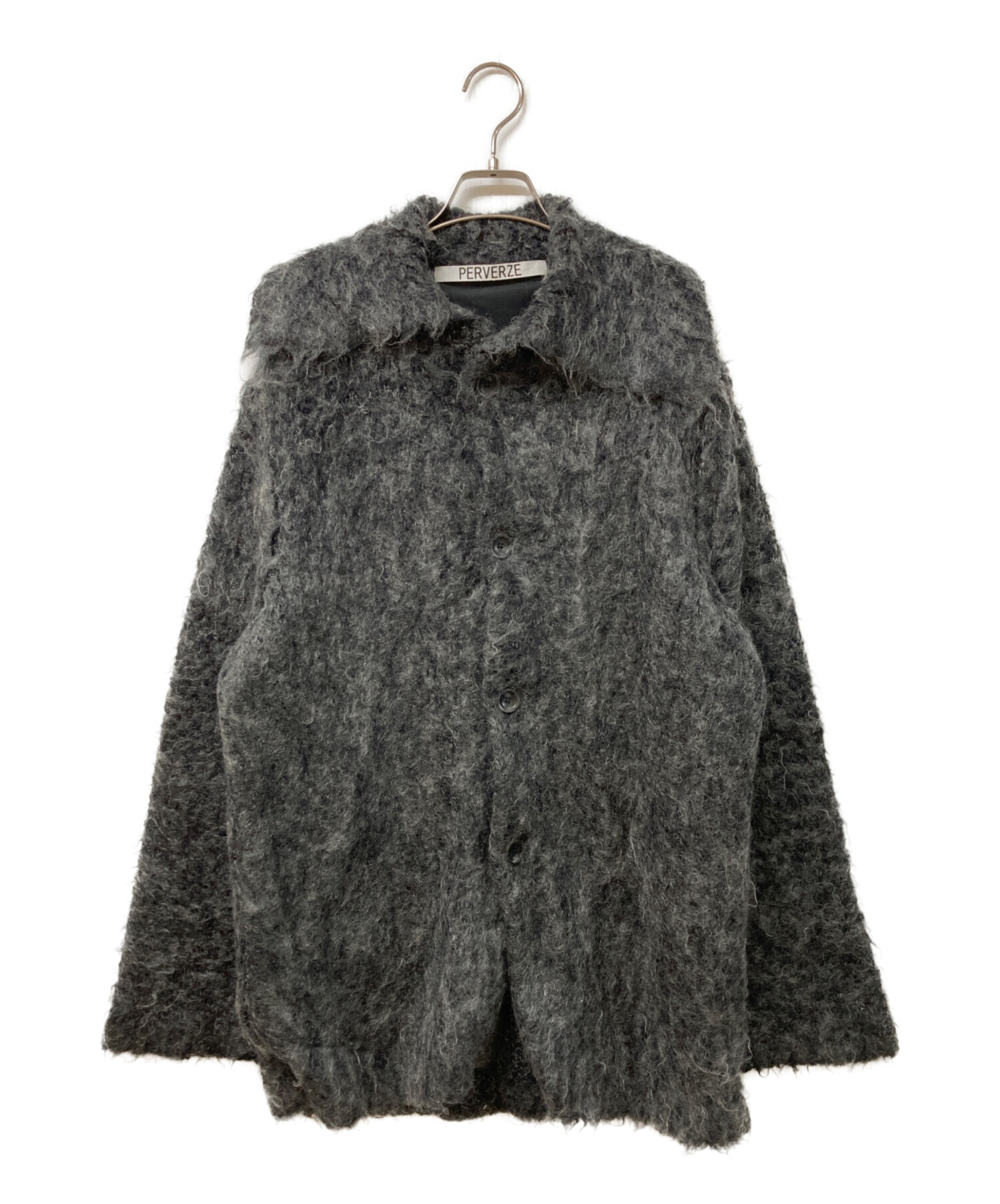 中古・古着通販】PERVERZE (パーバーズ) Teddy knit Coat グレー