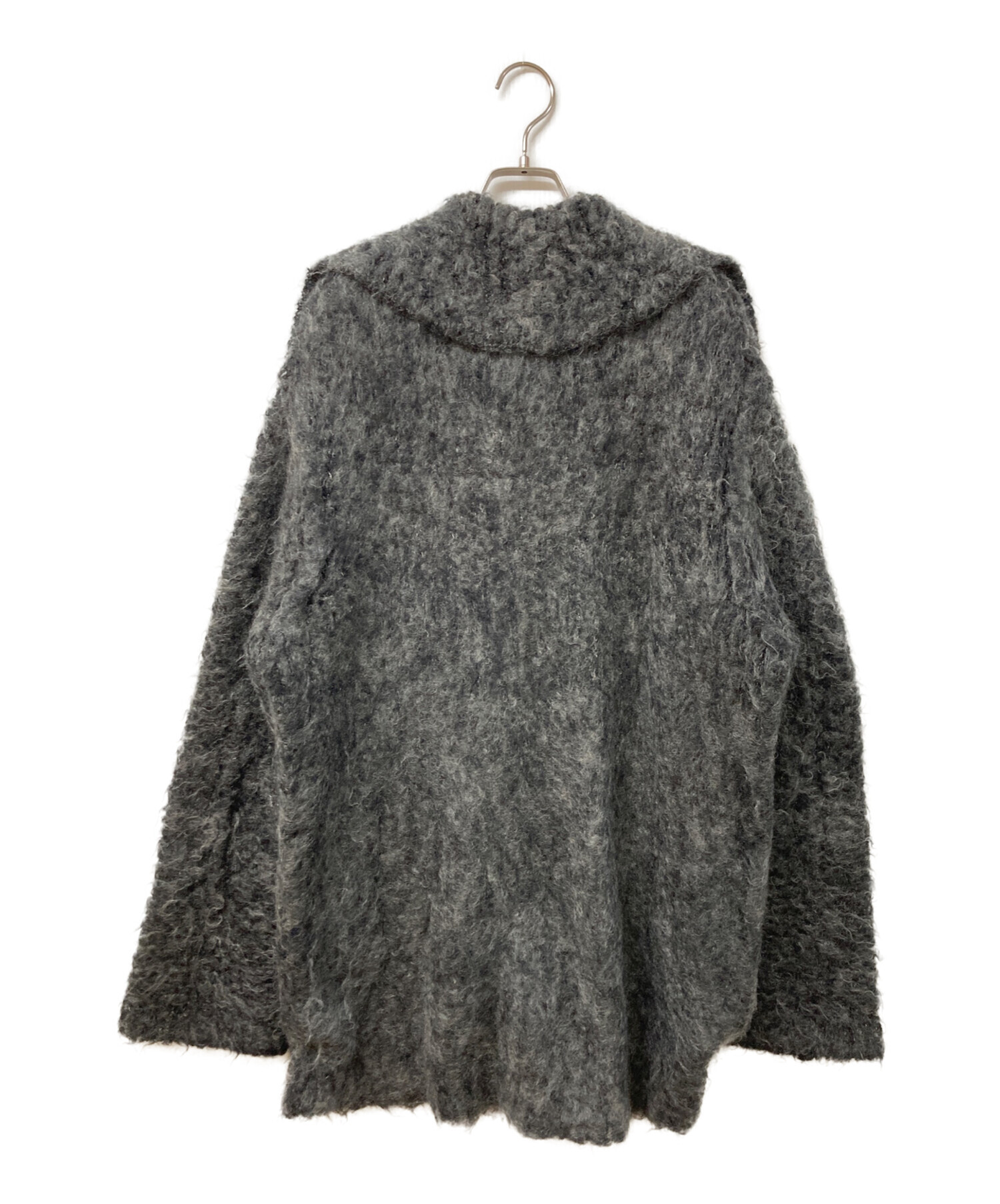 PERVERZE 美品Teddy Knit Coat モヘヤカーディガン グレー 中古・古着通販】PERVERZE (パーバーズ) Teddy knit Coat グレー