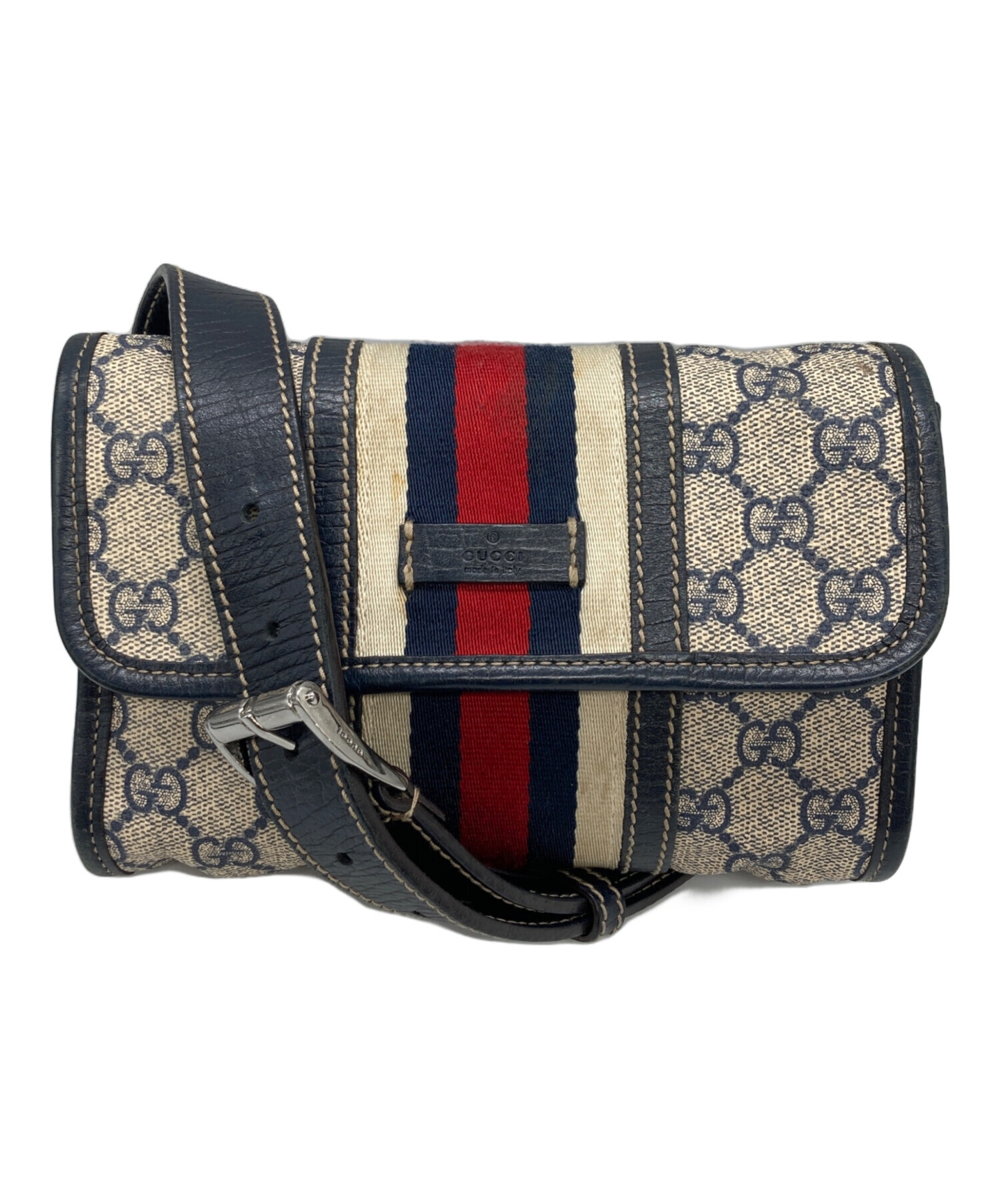未使用級■グッチGG柄 ベルトバッグ シェリーライン ウェブ ボディバッグ 中古・古着通販】GUCCI (グッチ) シェリーラインミニボディバッグ