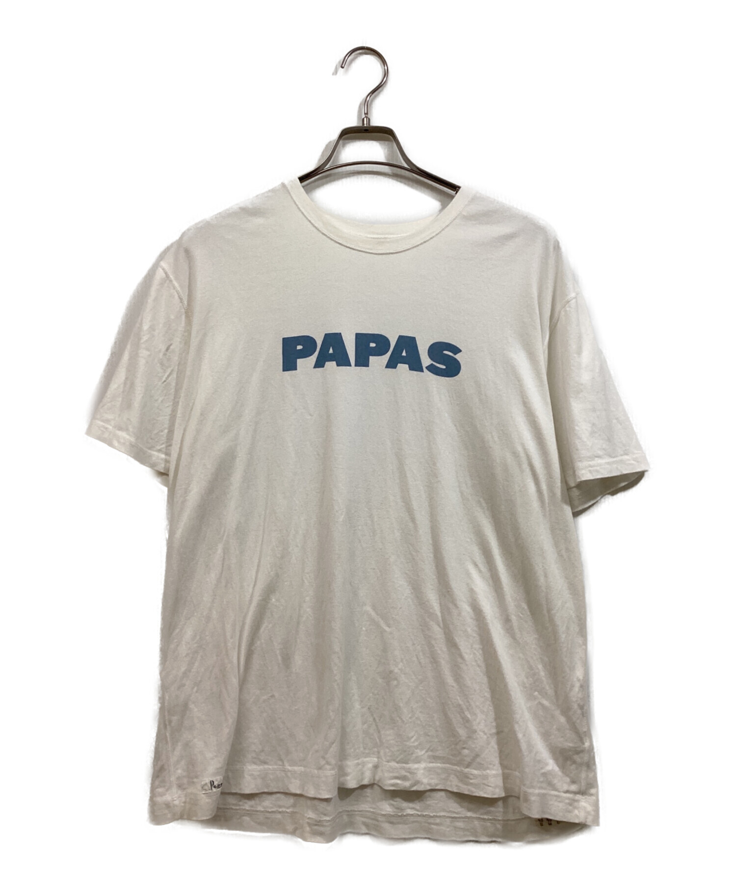 中古・古着通販】PAPAS (パパス) PAPASロゴプリントTシャツ ホワイト