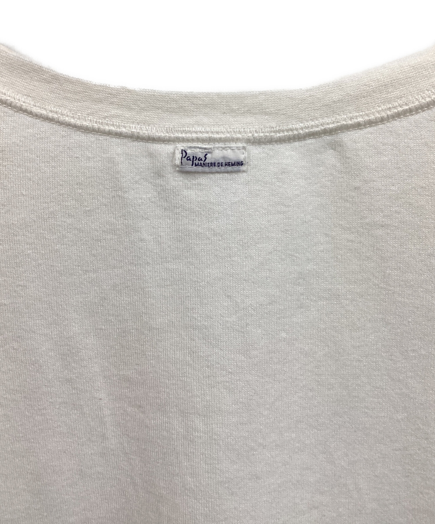 中古・古着通販】PAPAS (パパス) PAPASロゴプリントTシャツ ホワイト