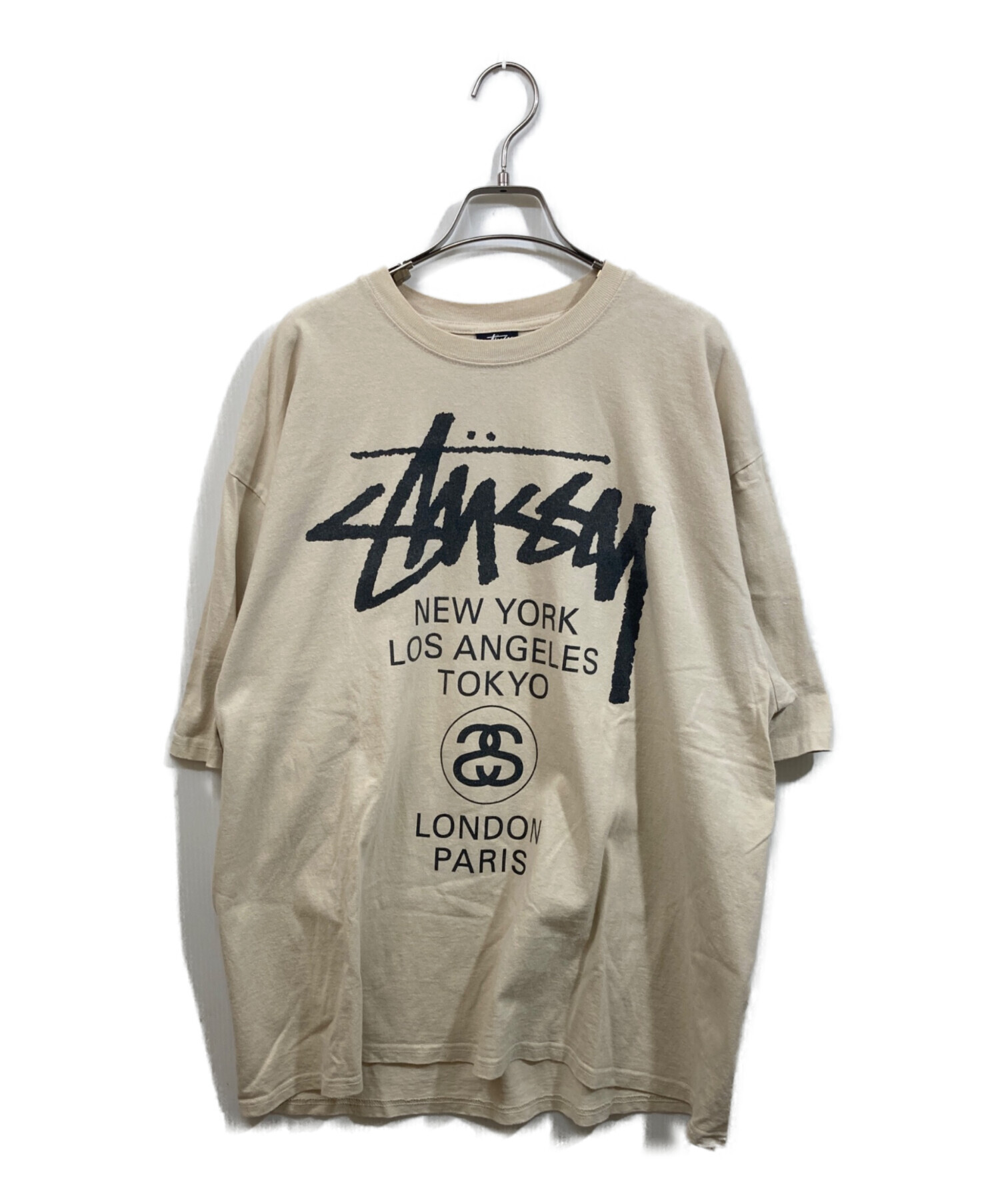 中古・古着通販】stussy (ステューシー) WORLD TOUR TEE ベージュ 