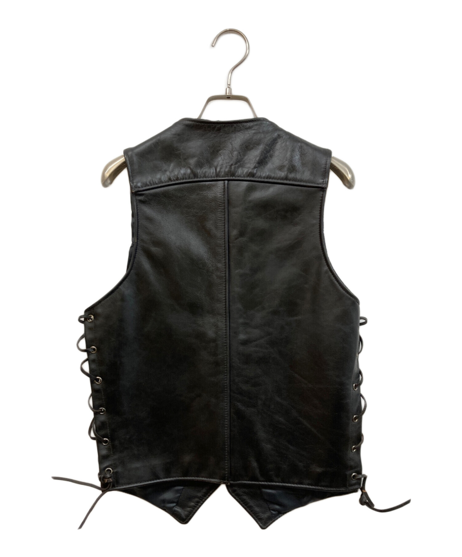 中古・古着通販】Schott (ショット) レザー ベスト ブラック サイズ