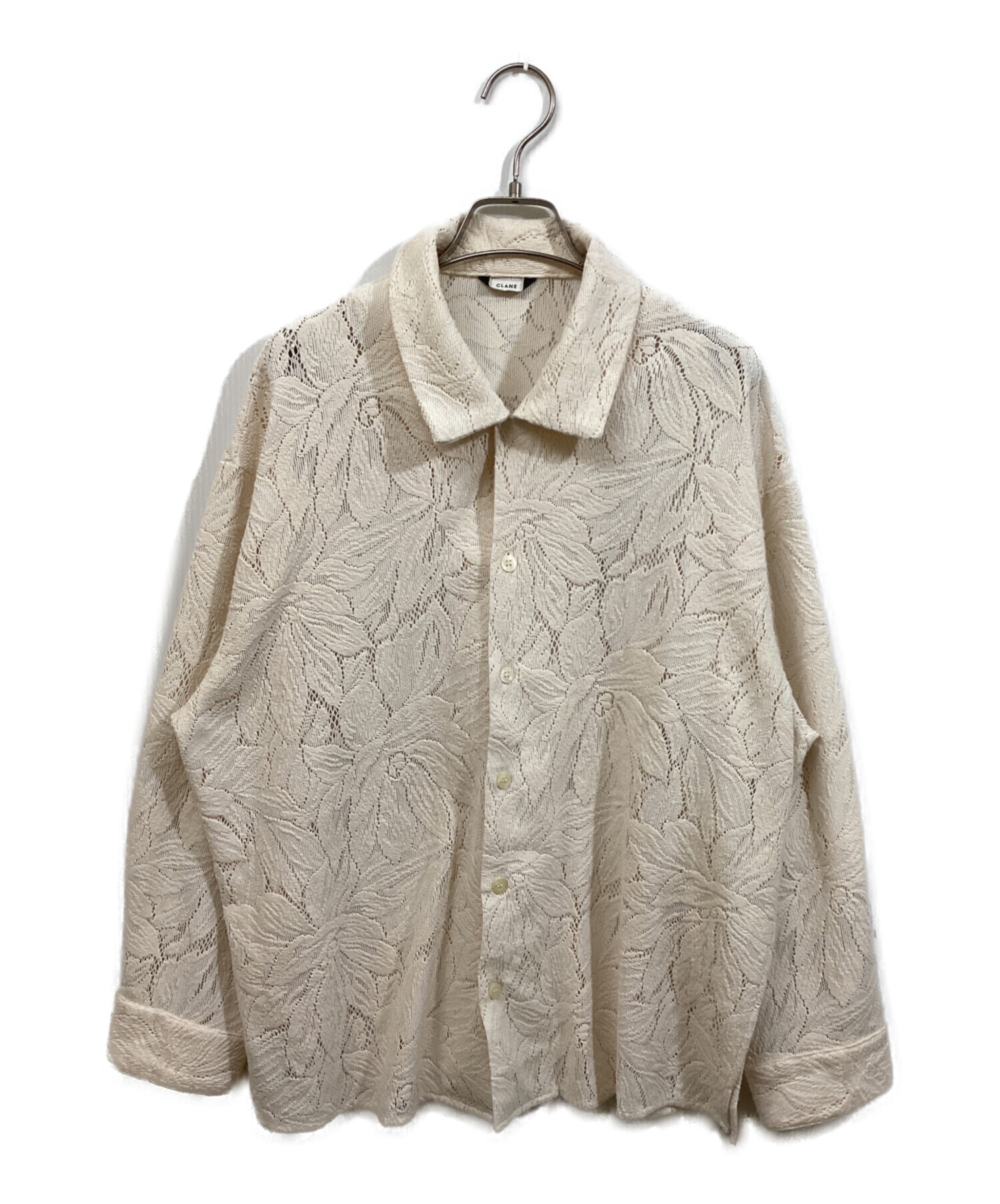 とらねす　1206045 中古・古着通販】CLANE (クラネ) CURTAIN LACE SLIT SHIRT アイボリー