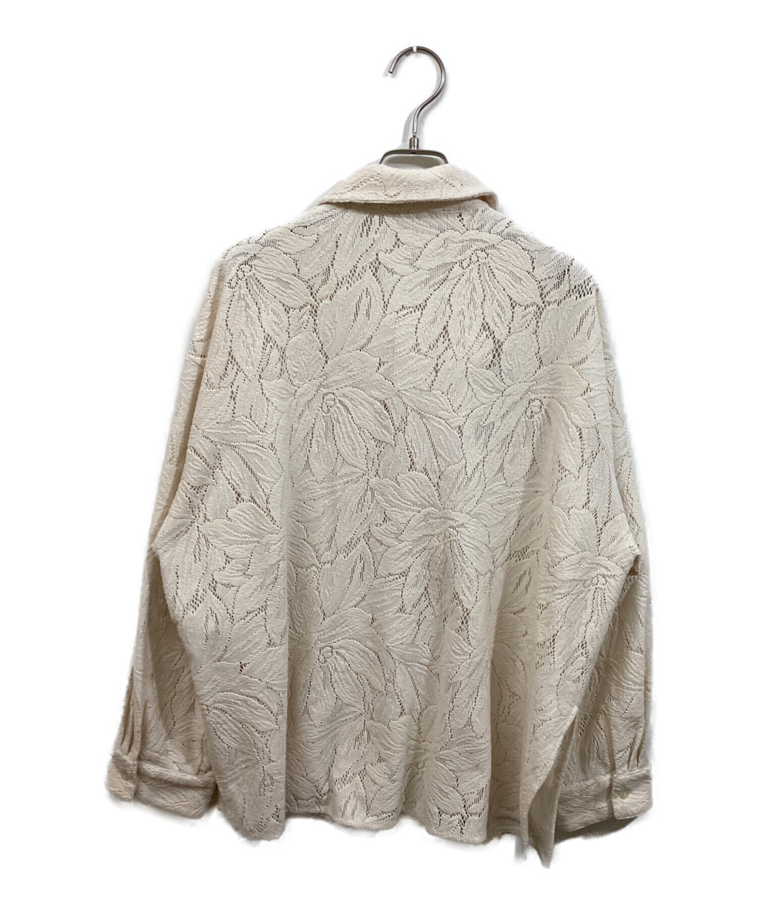 中古・古着通販】CLANE (クラネ) CURTAIN LACE SLIT SHIRT アイボリー