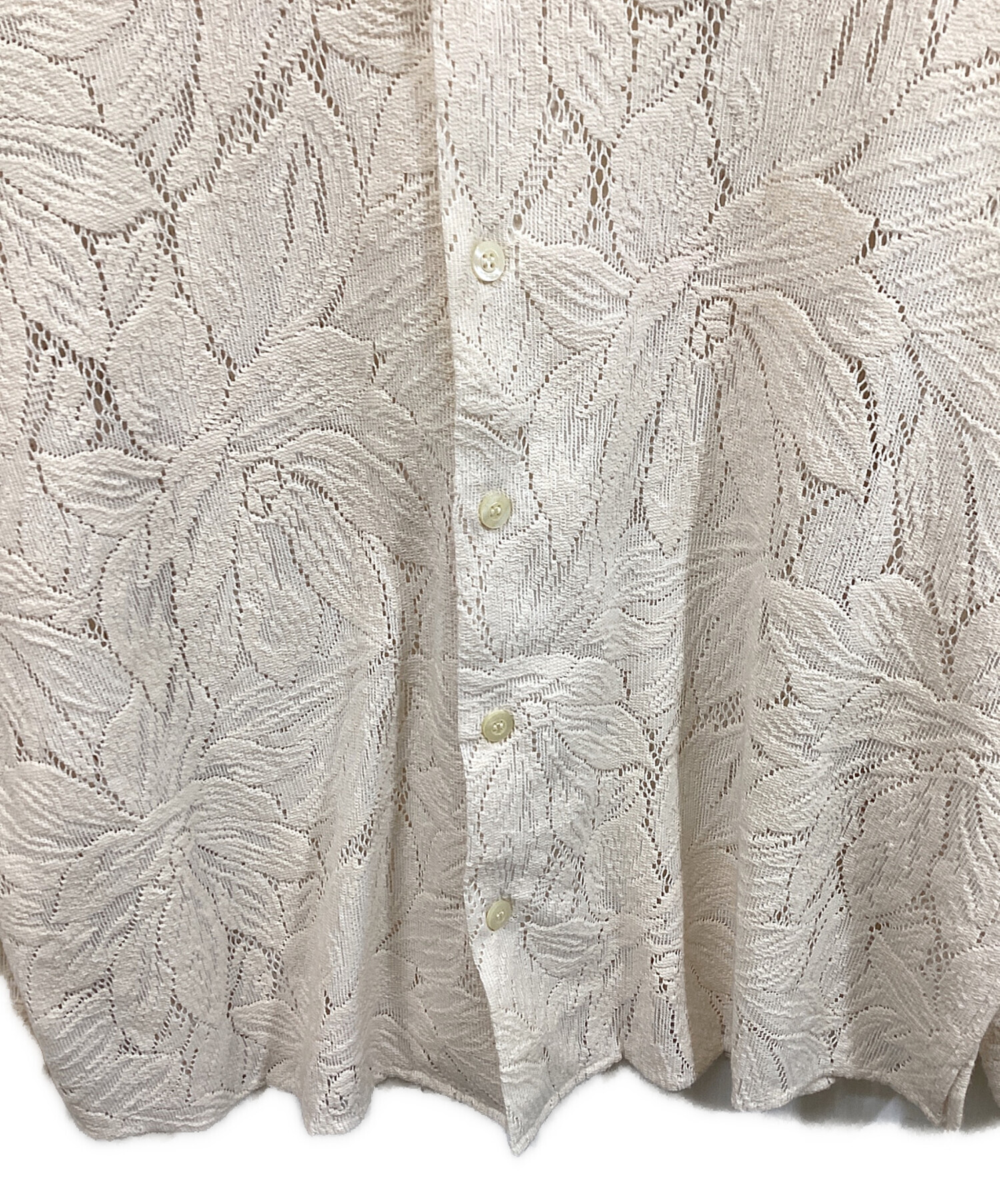 中古・古着通販】CLANE (クラネ) CURTAIN LACE SLIT SHIRT アイボリー 