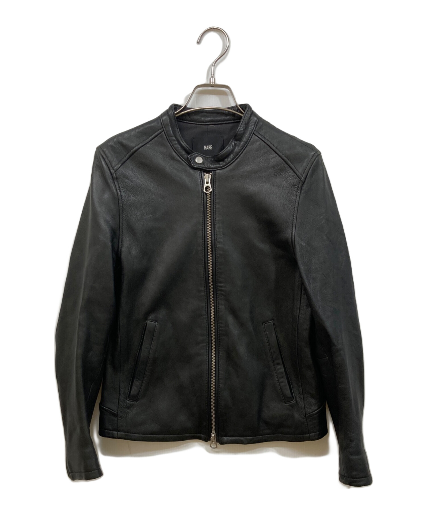 HARE ハレ　ライダースジャケット 中古・古着通販】HARE (ハレ) シングルライダースジャケット ブラック