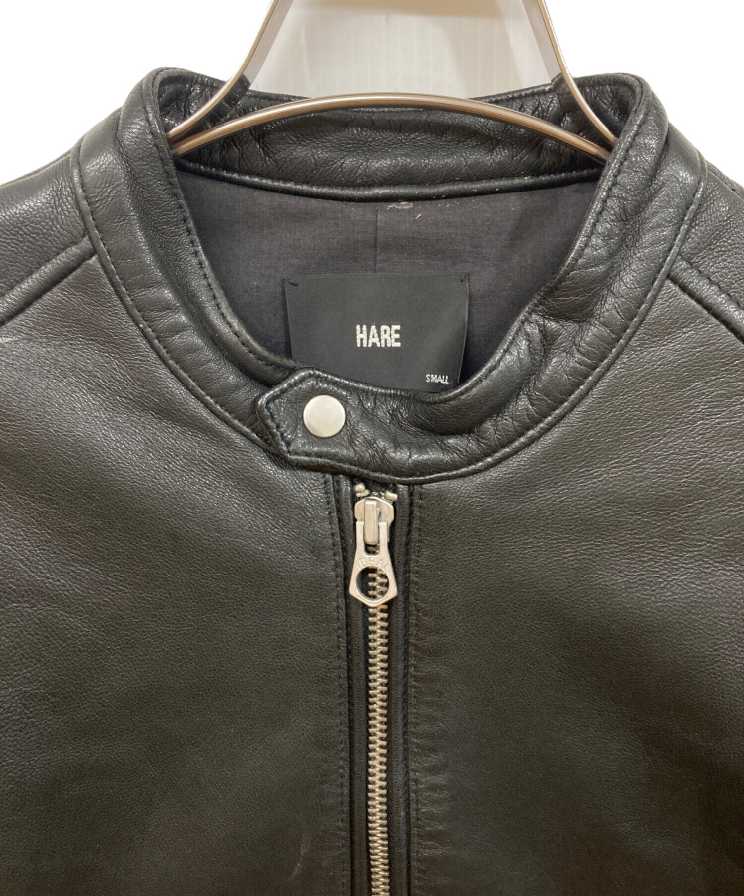 中古・古着通販】HARE (ハレ) シングルライダースジャケット ブラック